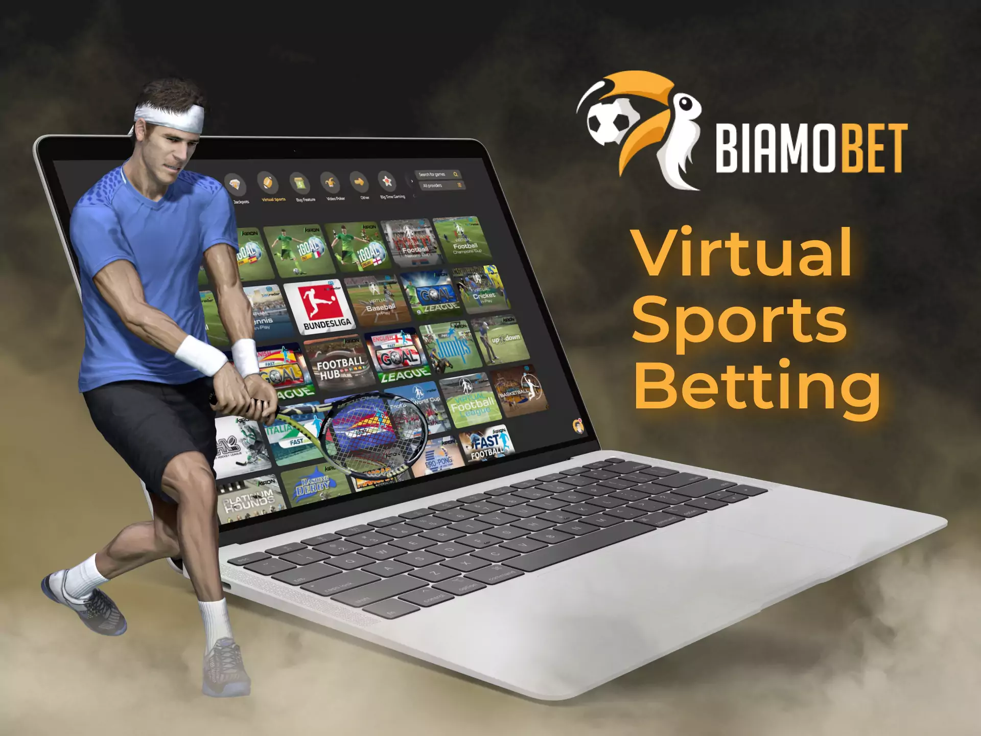 Virtual sports betting is available for users on the Biamobet site.