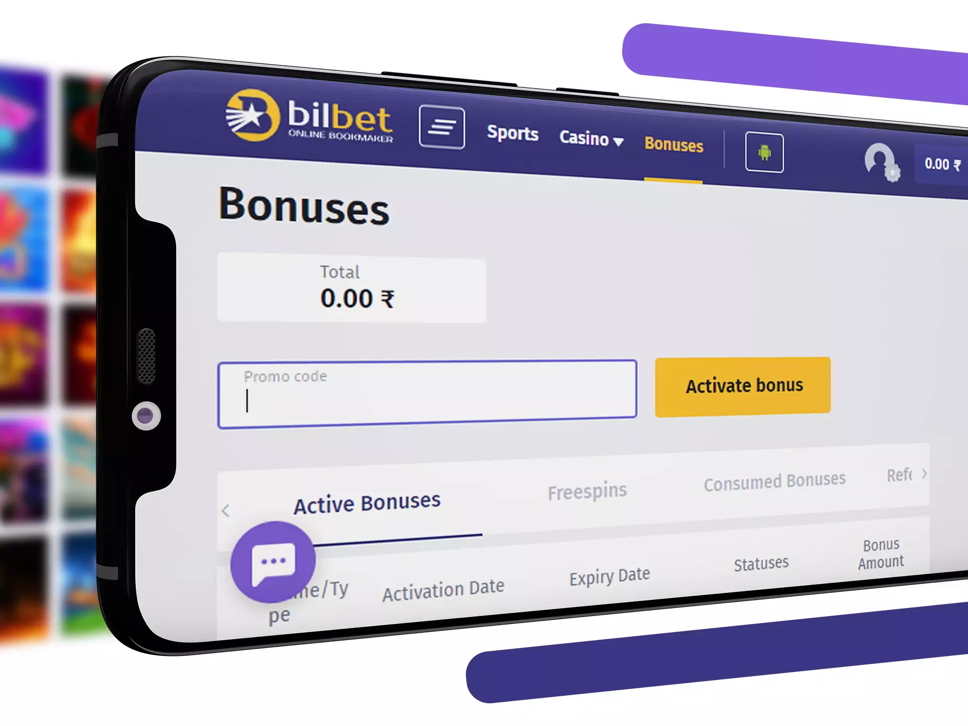 Check for new Bilbet promocodes.