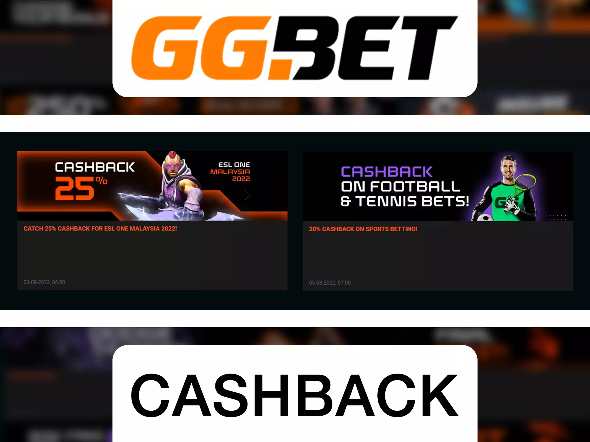 Get your money back with GGBet cashback promotions.