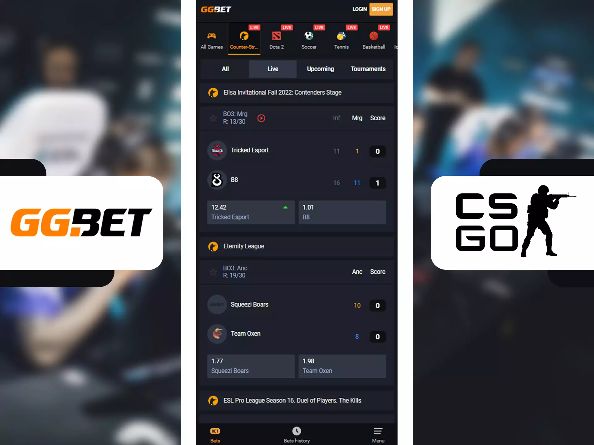 Bet on great young CS:GO teams with GGBet app.