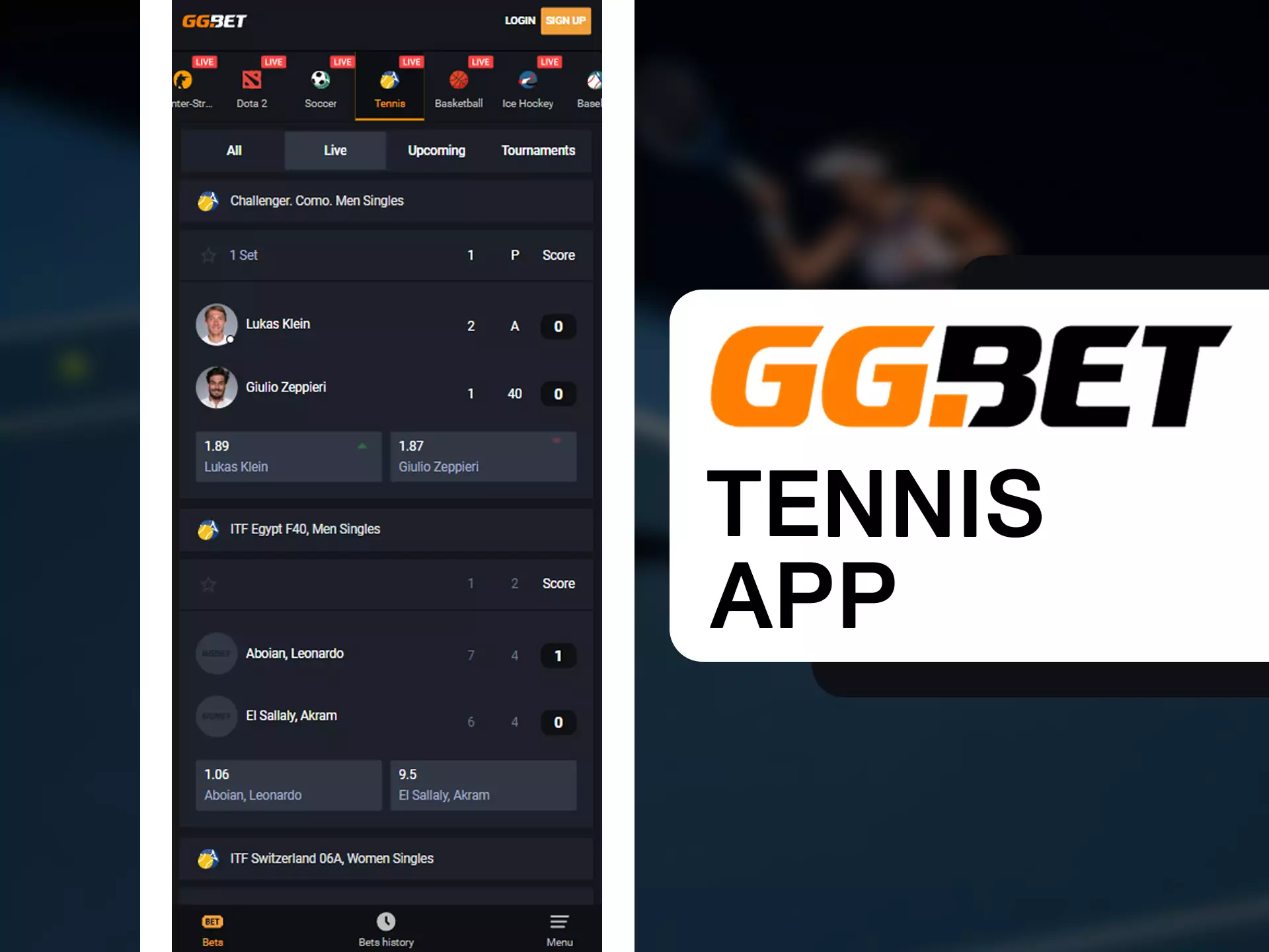 Bet on your favourite tennis player and win big prizes at GGBet.