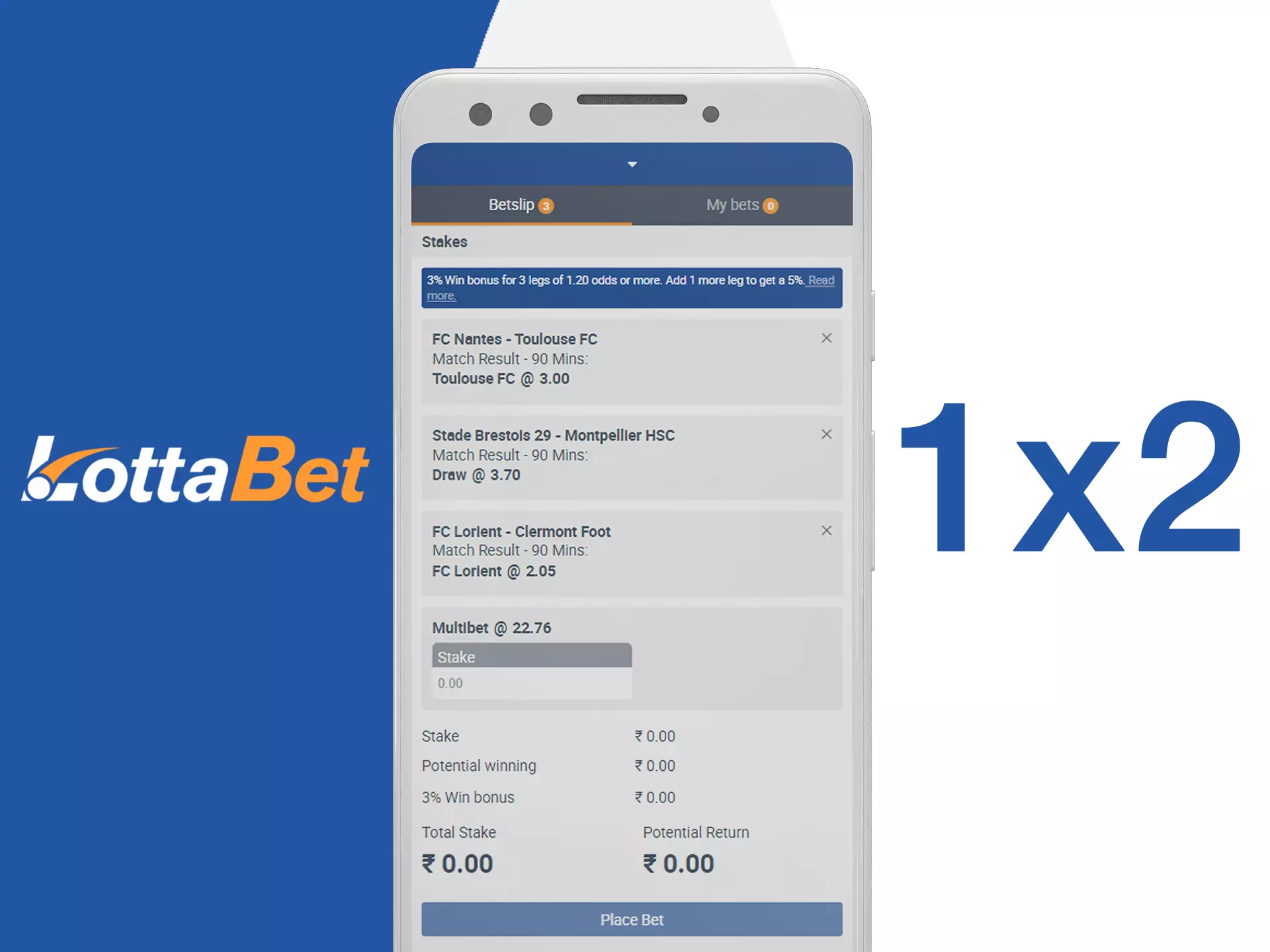 Bet on different situations in LottaBet app.