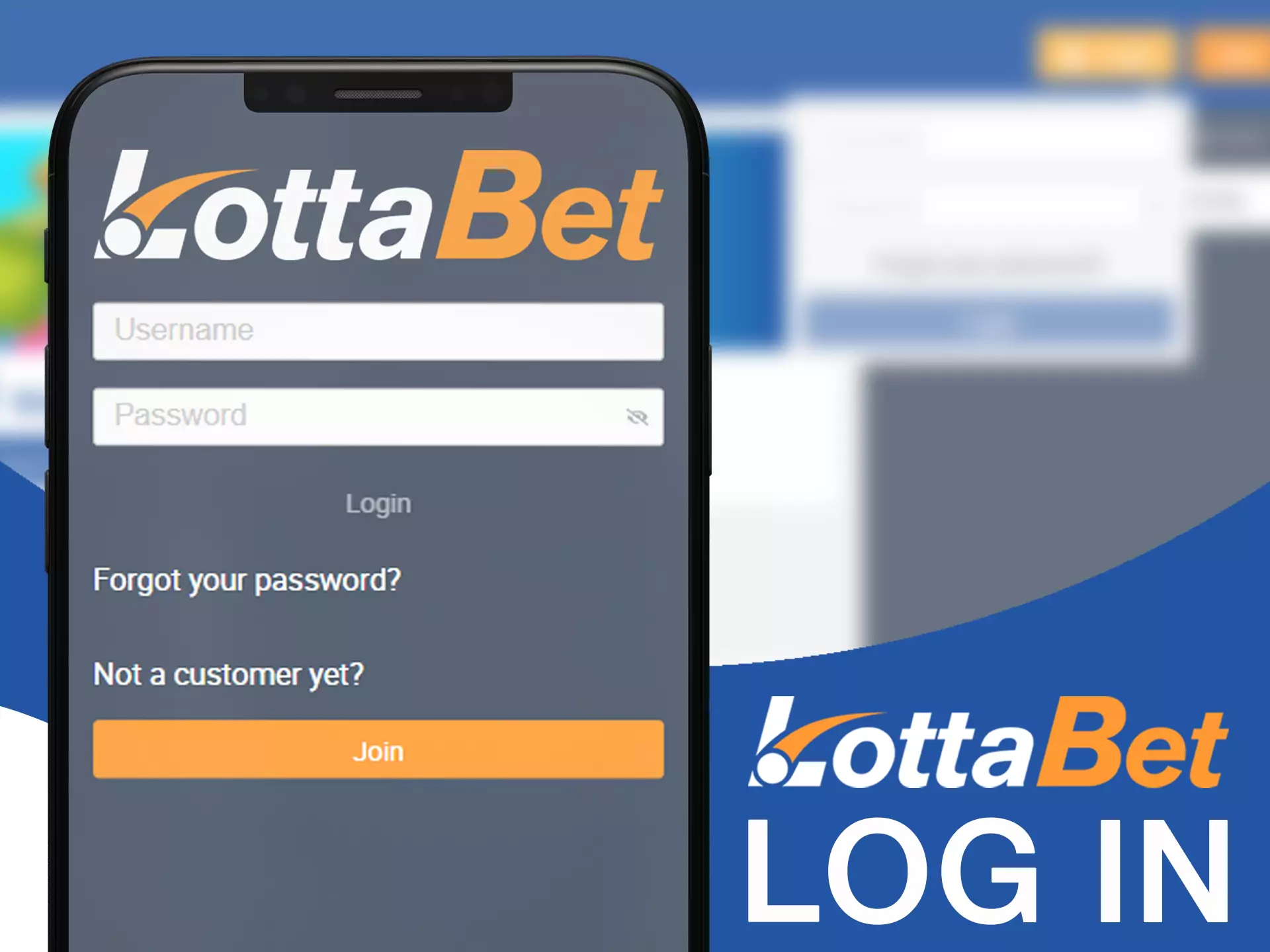 Log in to the LottaBet app to start betting.
