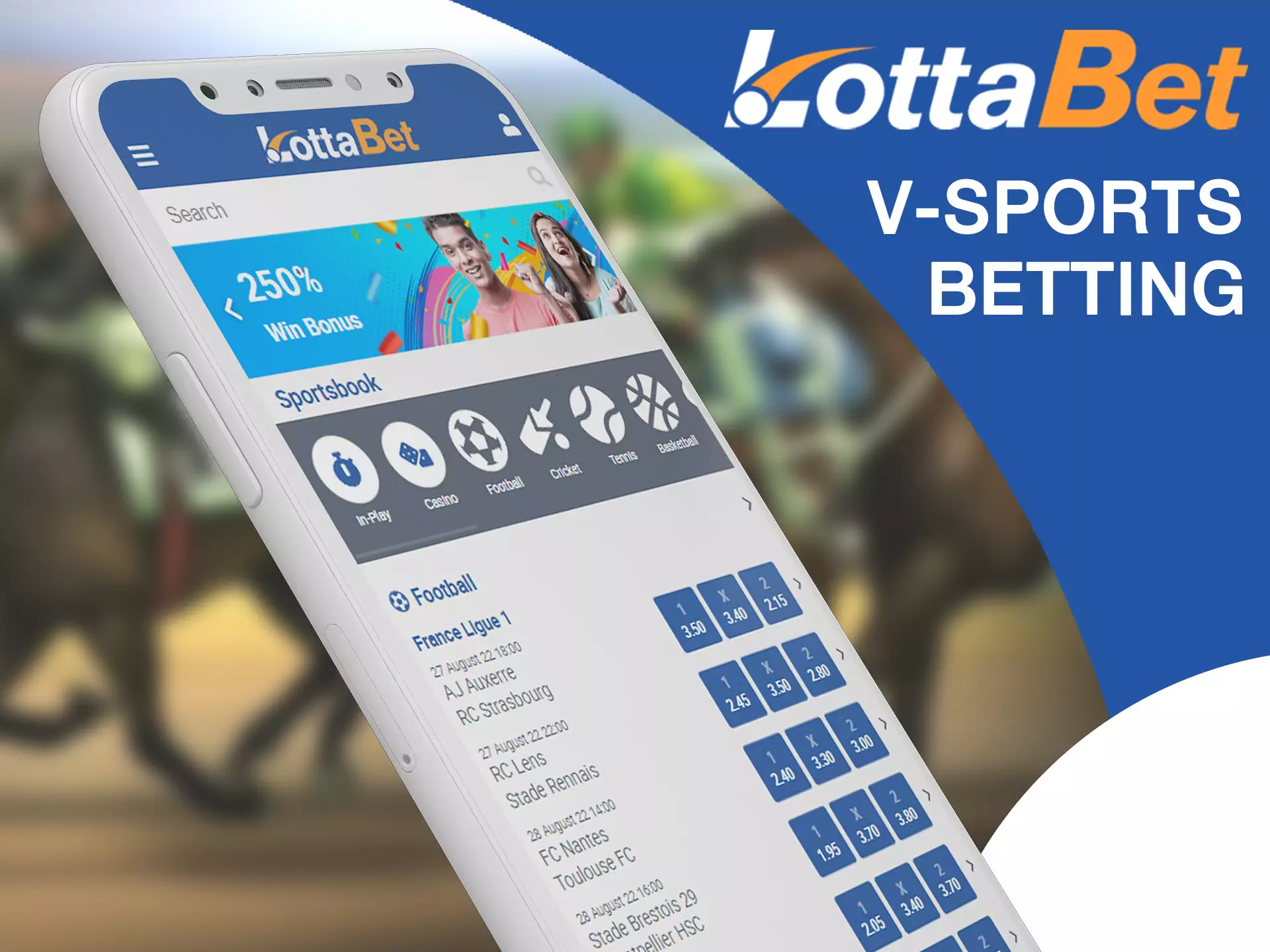 Bet on different virtual sports with LottaBet app.