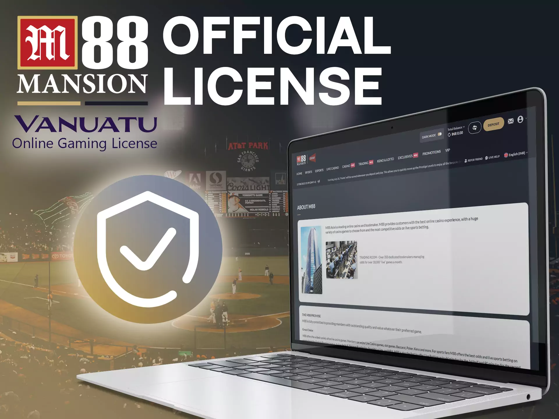 The M88 website works officially and legally thanking the Vanuatu Online Gaming license.