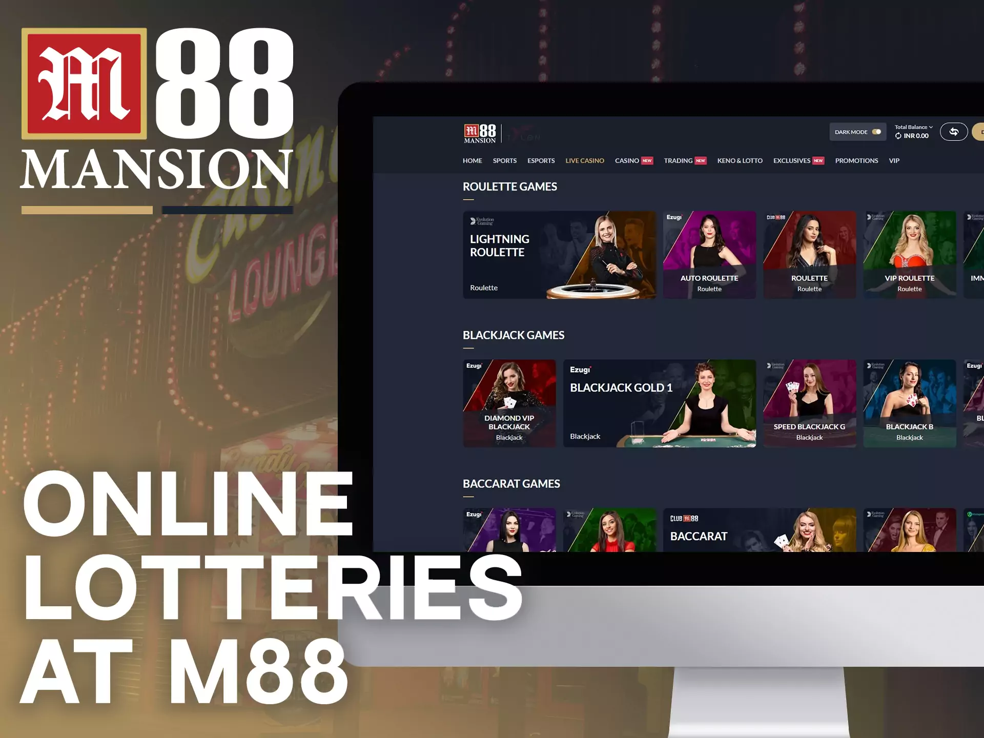 Check your intuition playing lotteries on the M88 website.