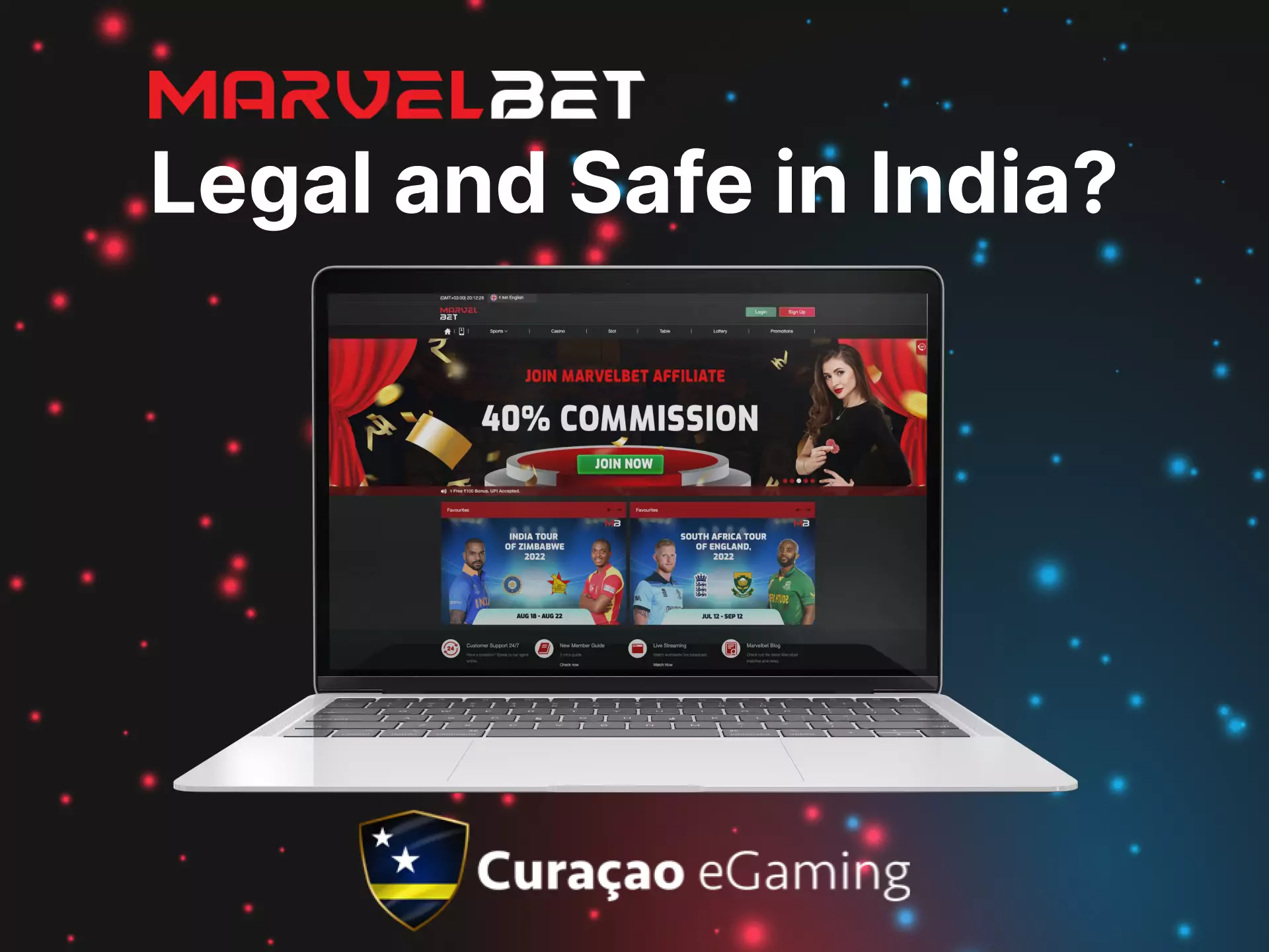 Marvelbet works legally in India thanks to the Curacao Egaming license.