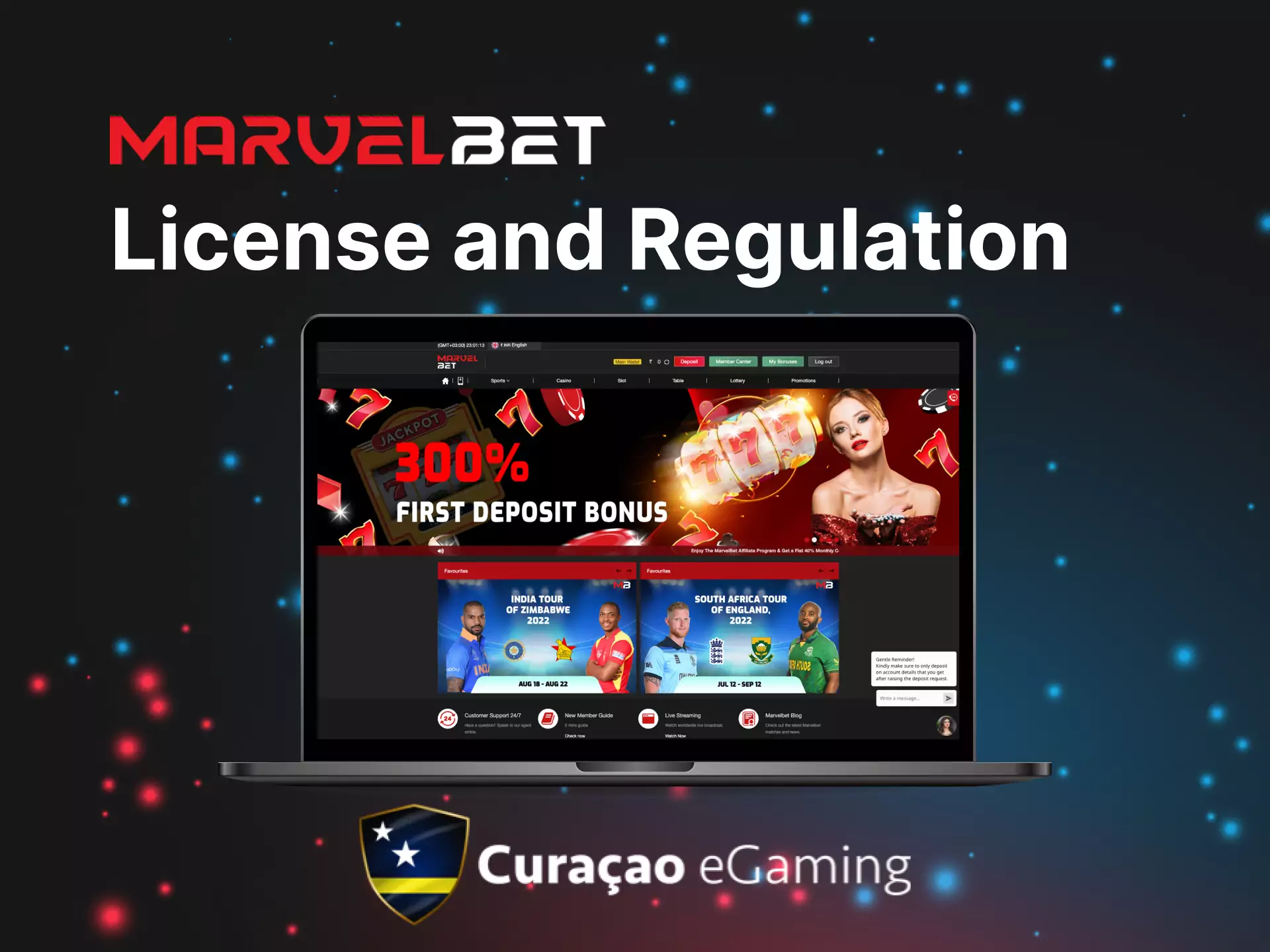 Marvelbet has been verified by the Curacao Egaming.