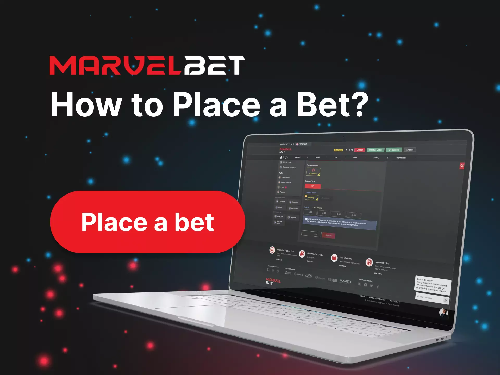 To place a bet, choose an available match on Marvelbet and predict the result.