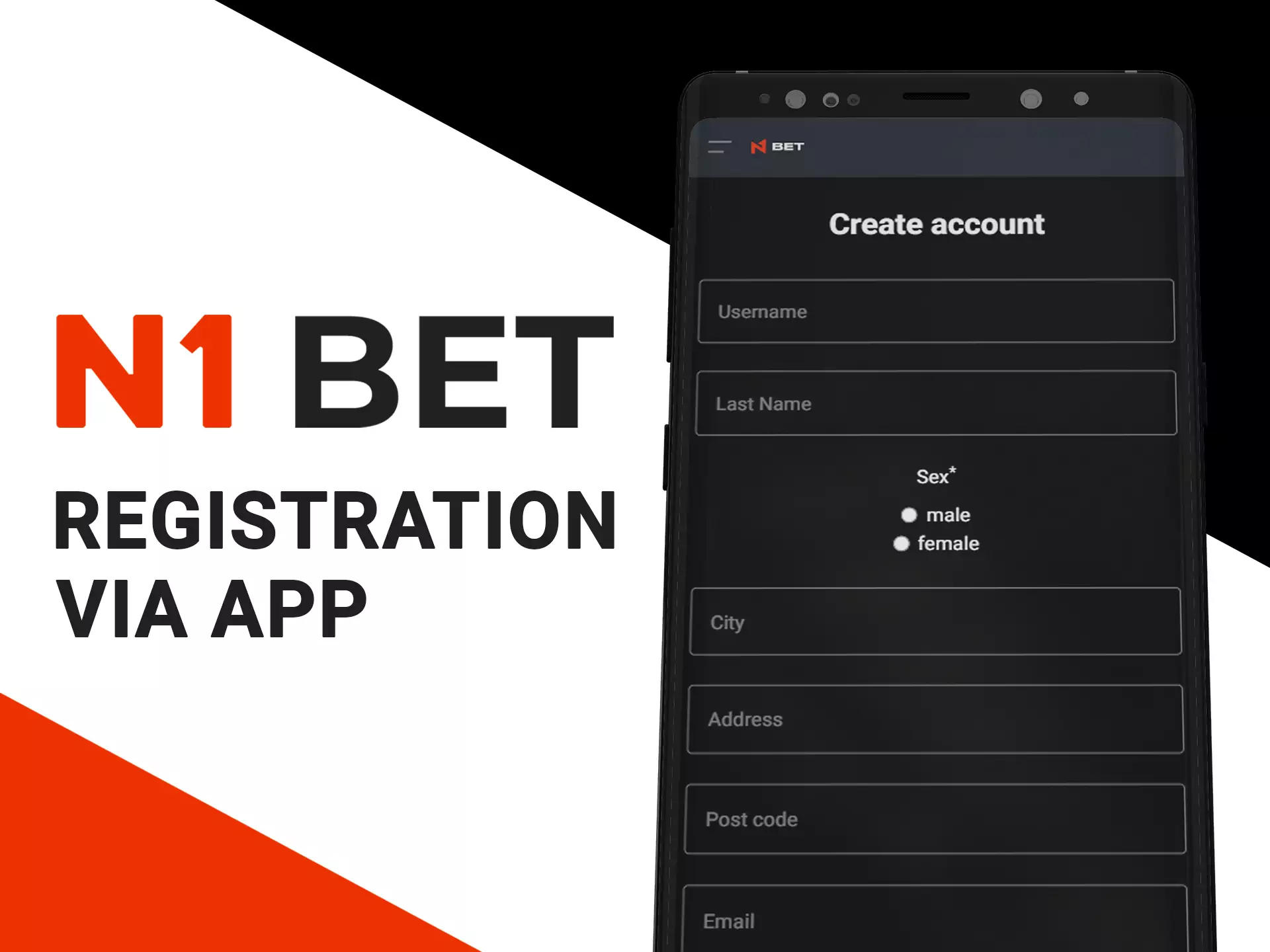 Use N1Bet app for registration.