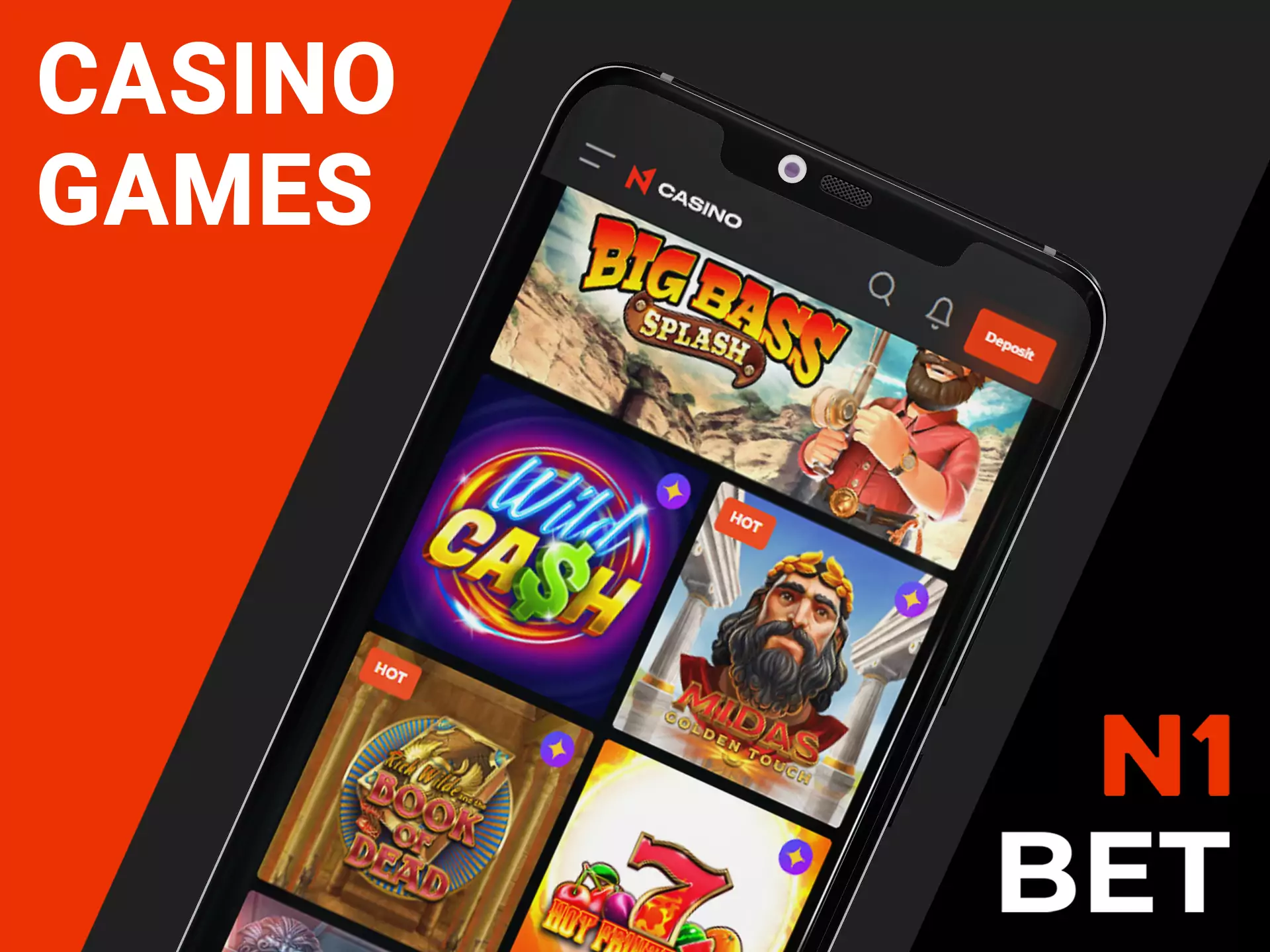 Play different casino games using N1Bet app.