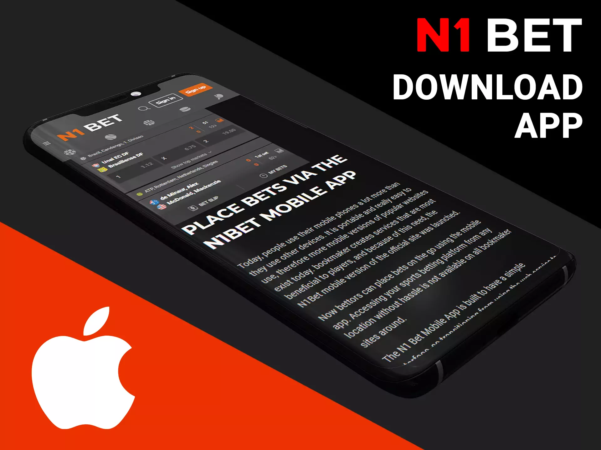 Install N1Bet app on all of your's iOS devices.