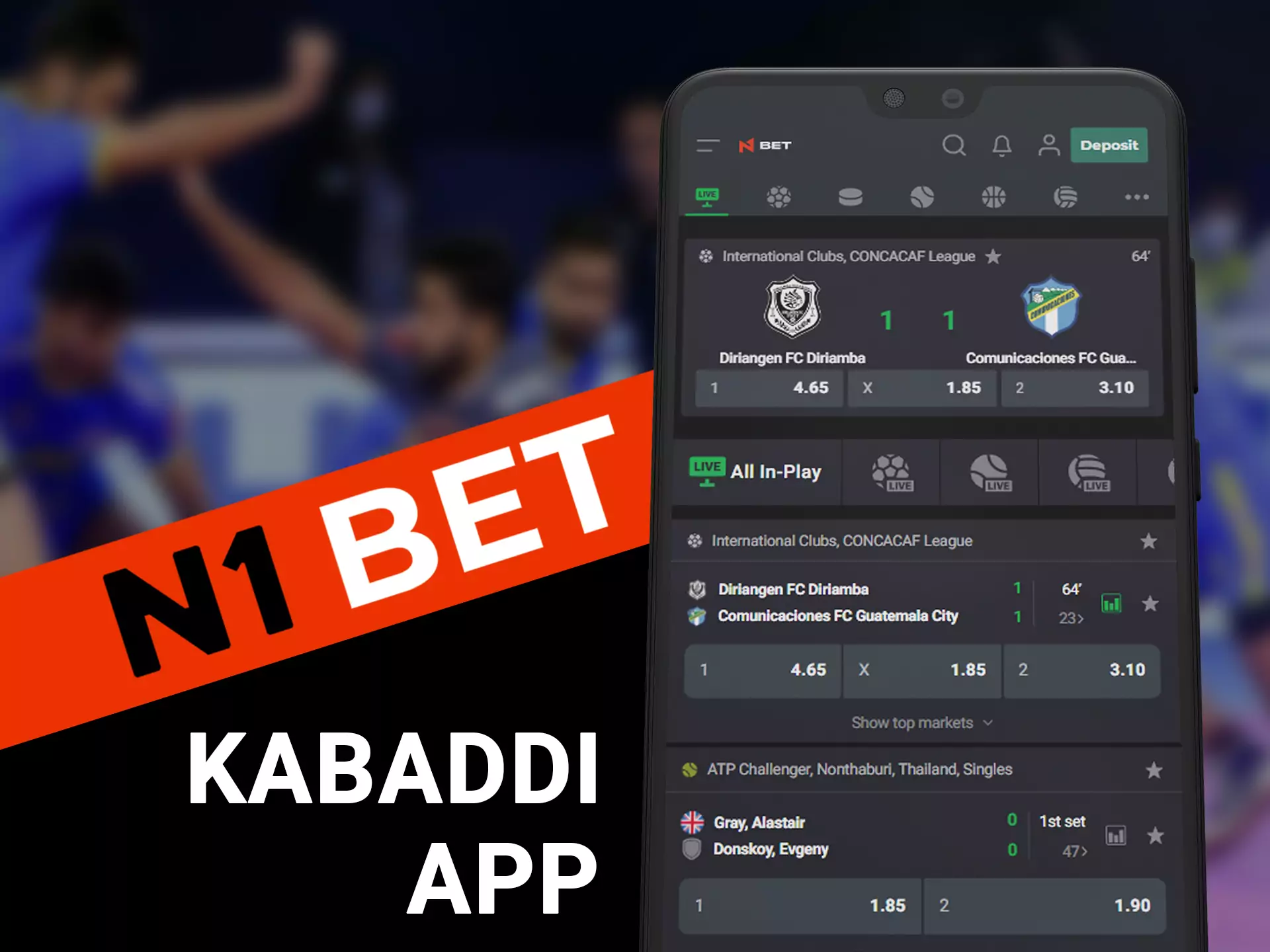 If you like betting on kabaddi. N1Bet app is your choice.