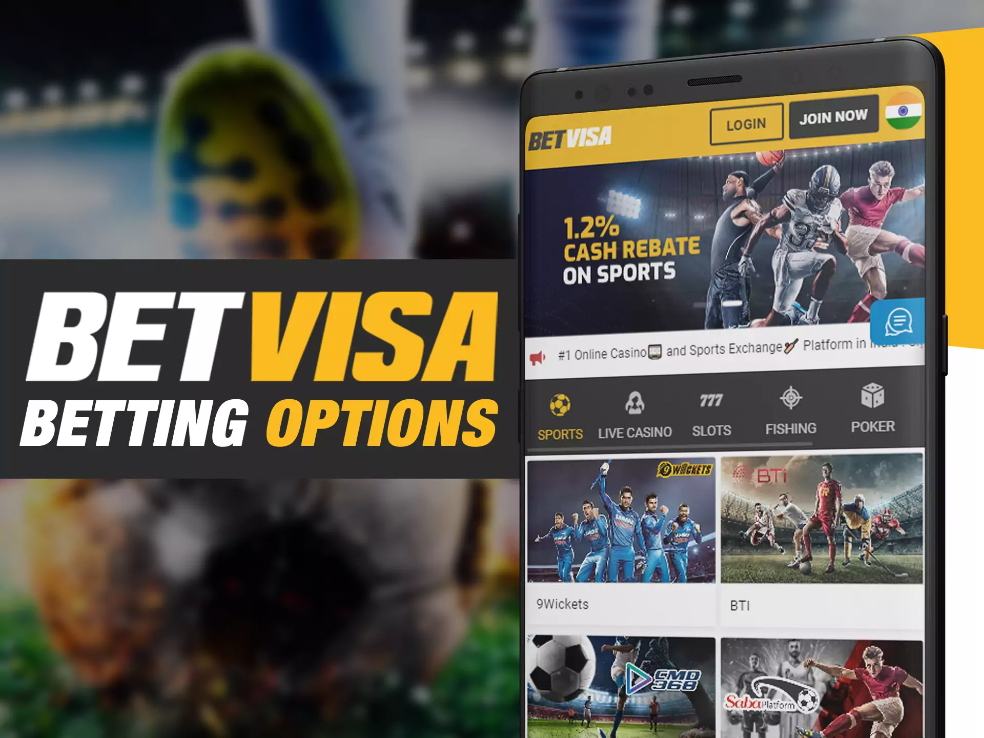 Choose your favourite betting option and have fun with betting using Betvisa app.