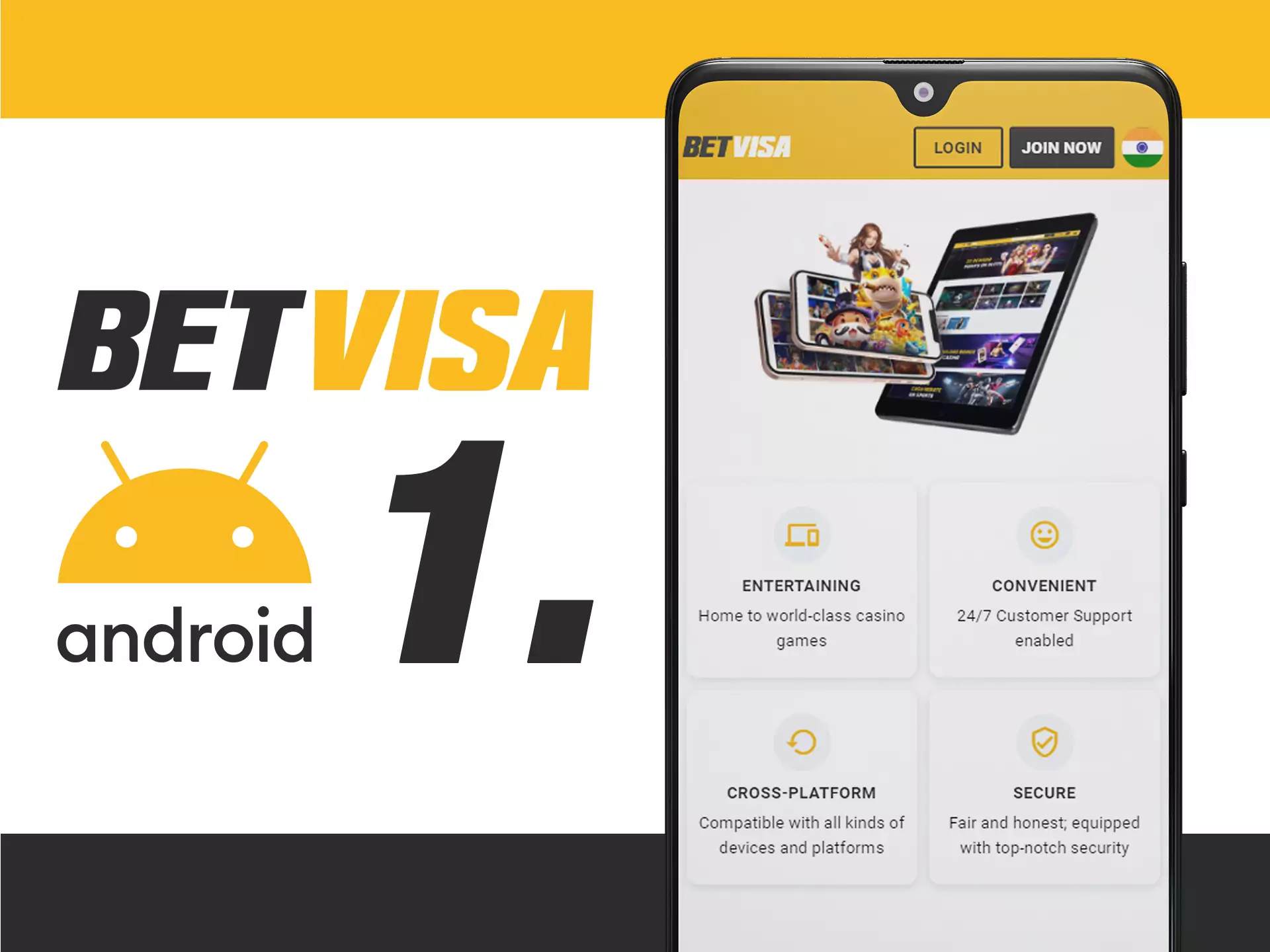 Download Betvisa app on your Android device.
