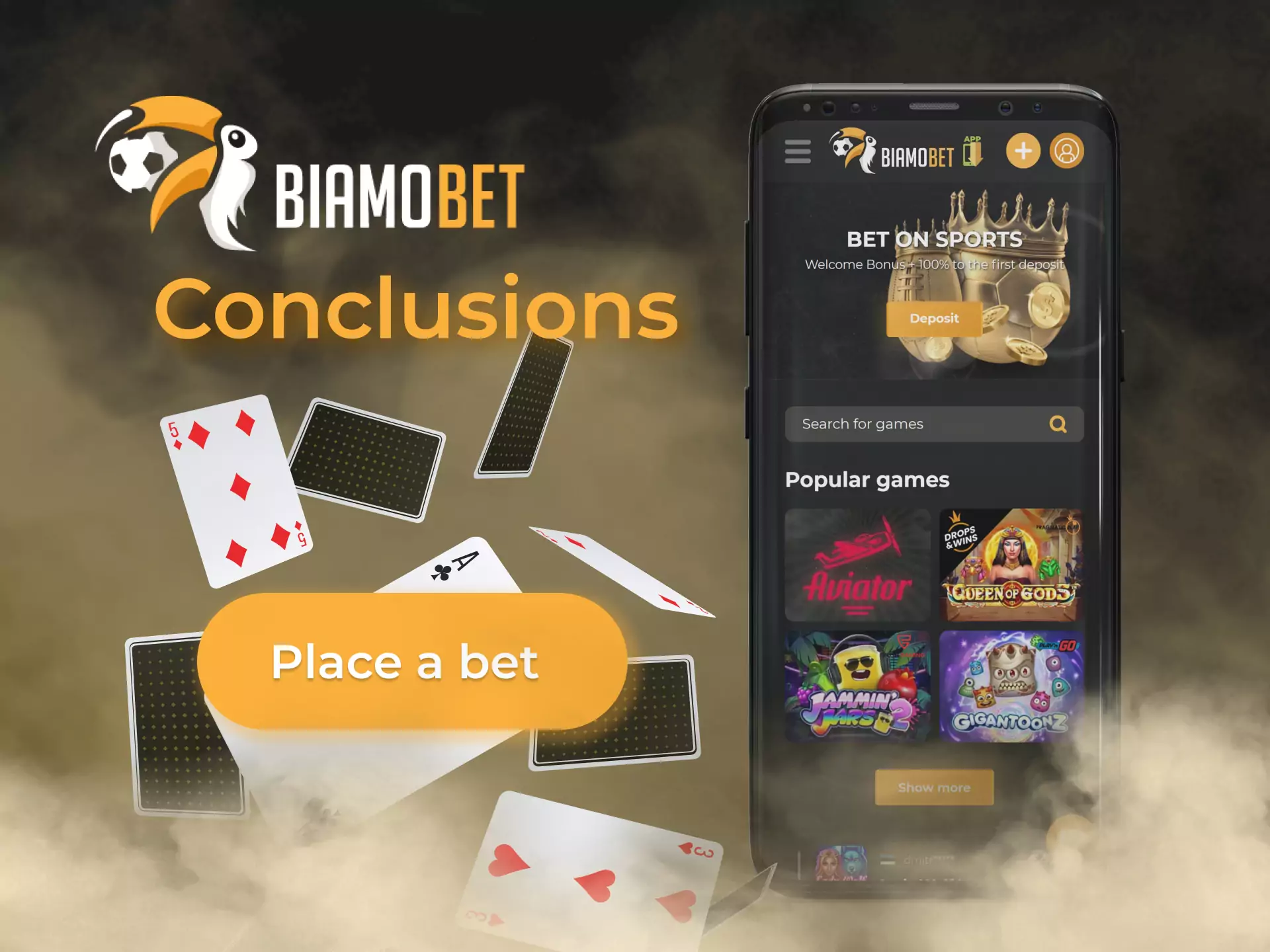 In the Biamobet app, you find great features, amazing casino games and good odds for betting.