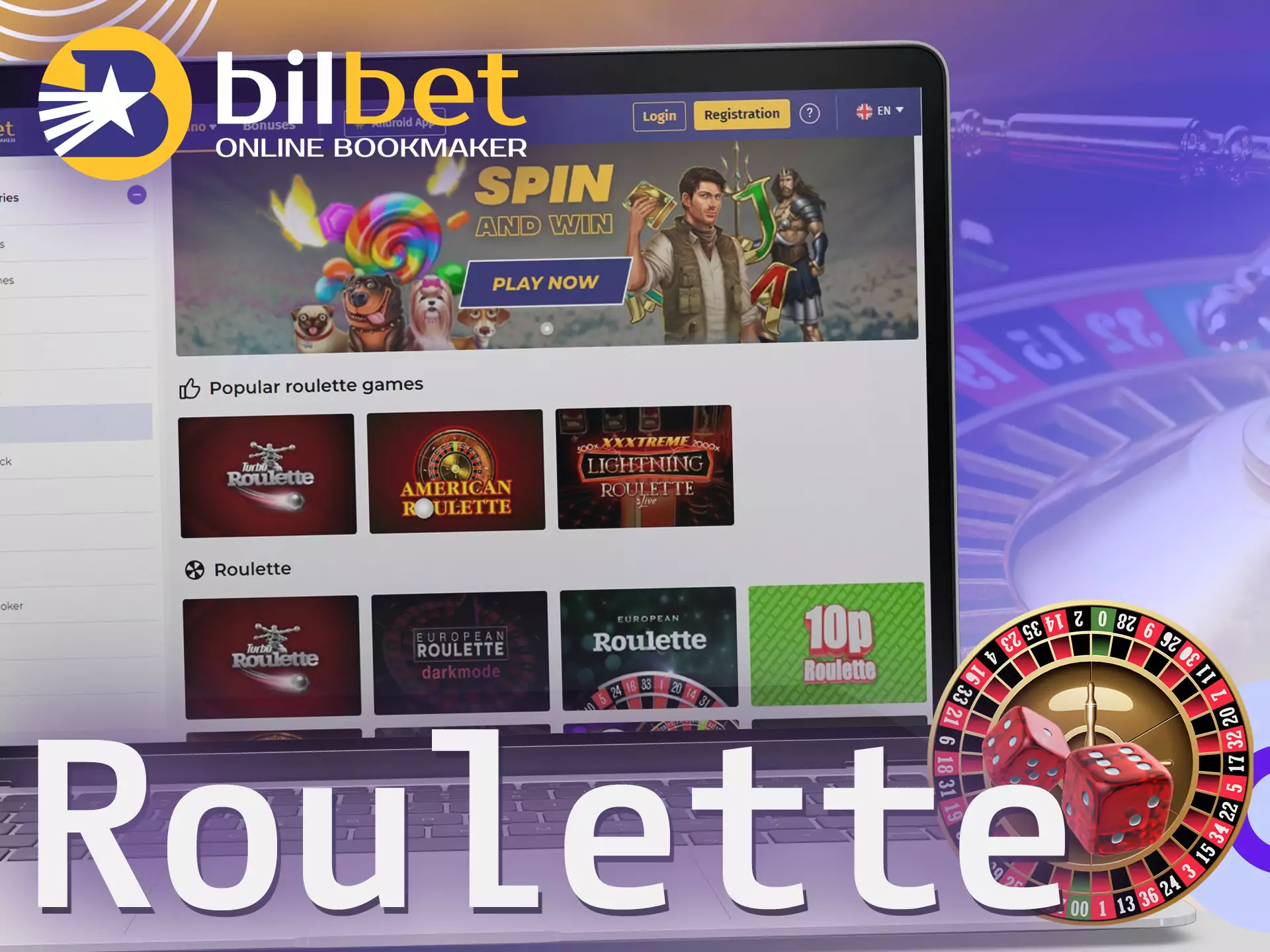 On the Bilbet website, you can play different types of roulette.