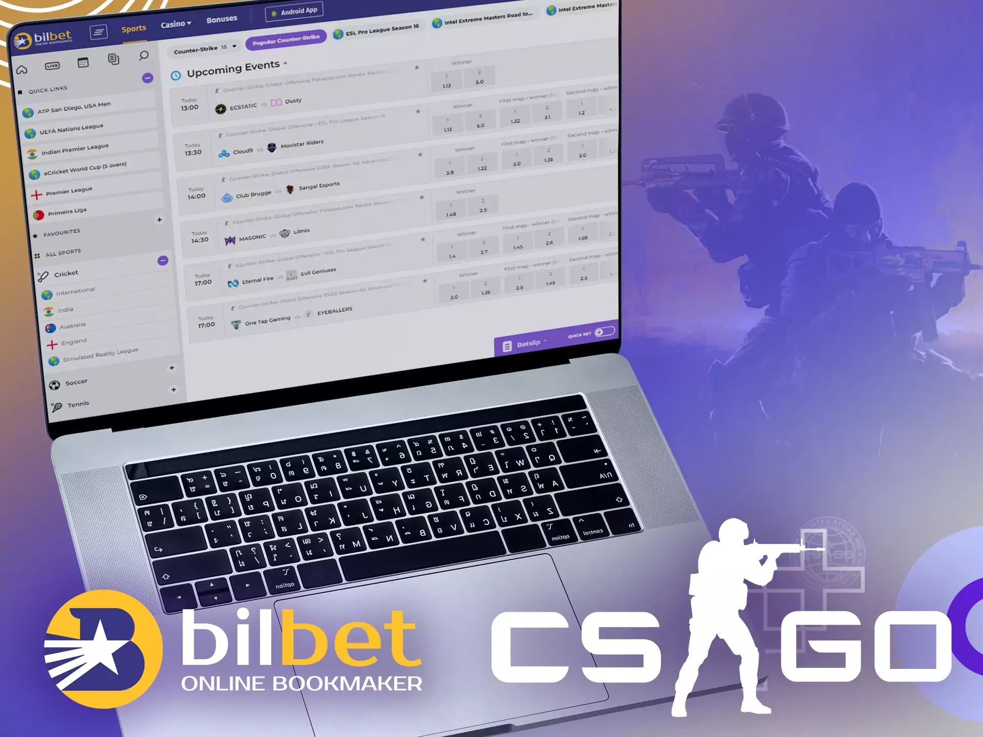 If you are a fan of CS:GO, try betting in the Bilbet sportsbook.