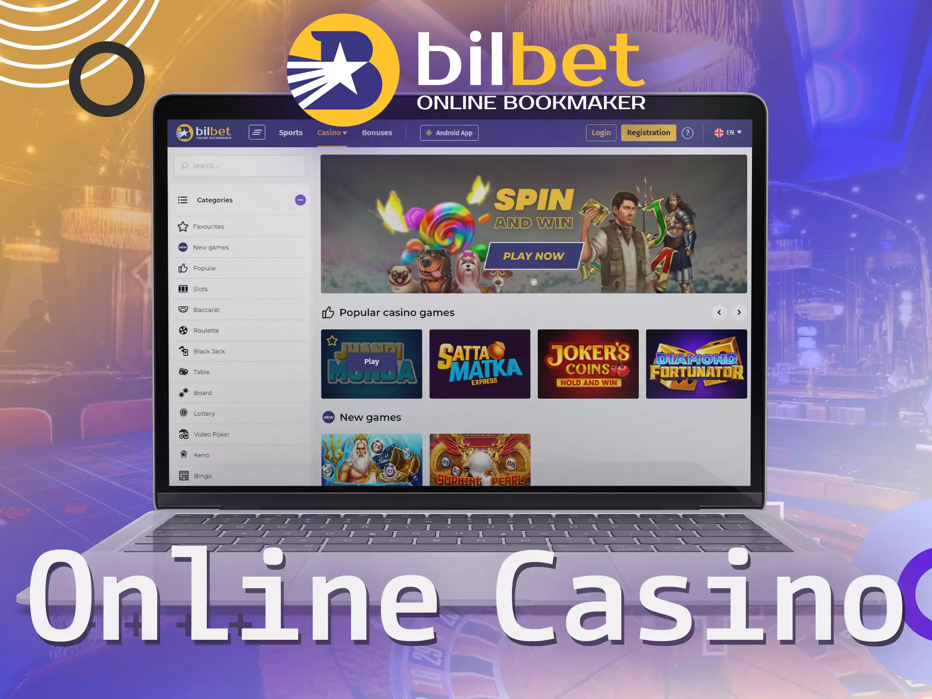On Bilbet, there are a lot of casino games as well.