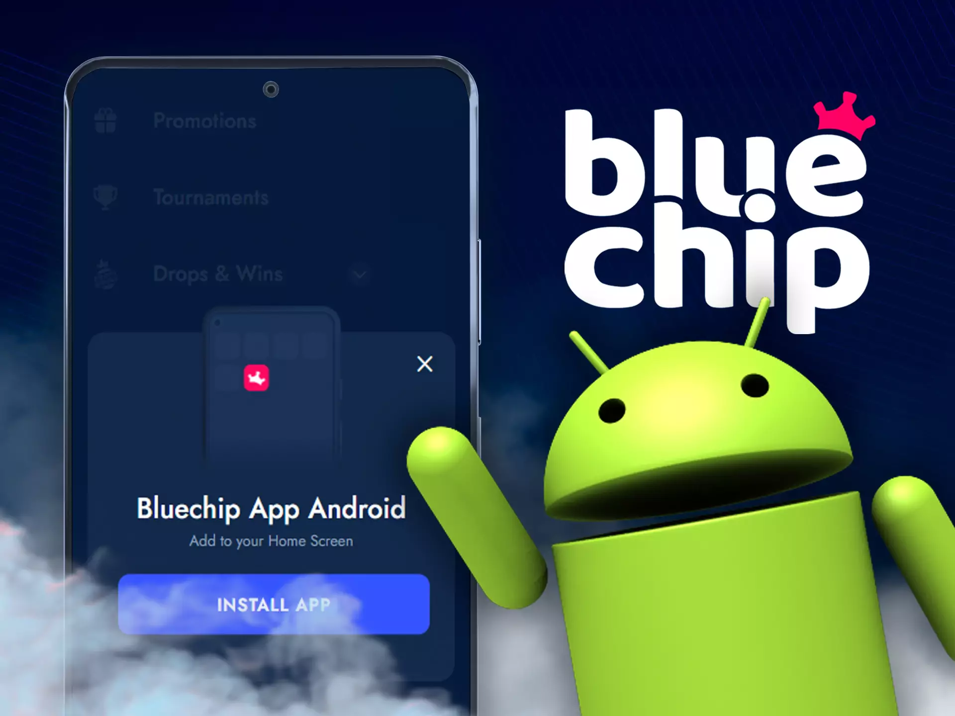 The Bluechip app for Android devices should be downloaded from the official website.