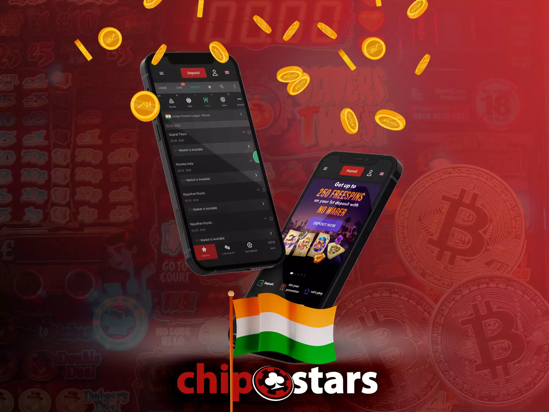 The Chipstars mobile website has a great design and is easy to use in a browser.