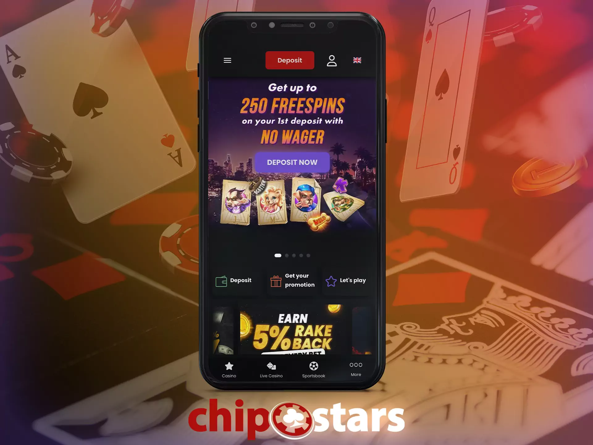 For smartphone users, the Chipstars mobile version is available in a browser.