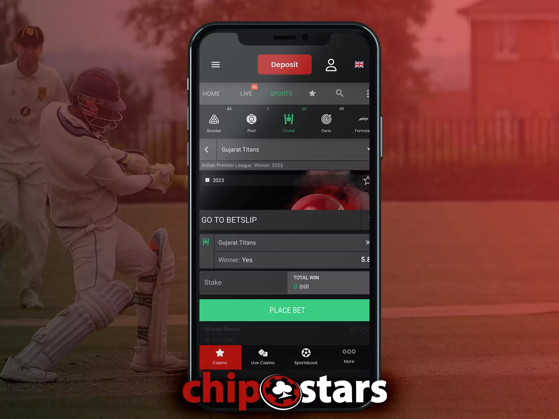 Betting in the Chipstars sports sections, you can combine different types of bets.