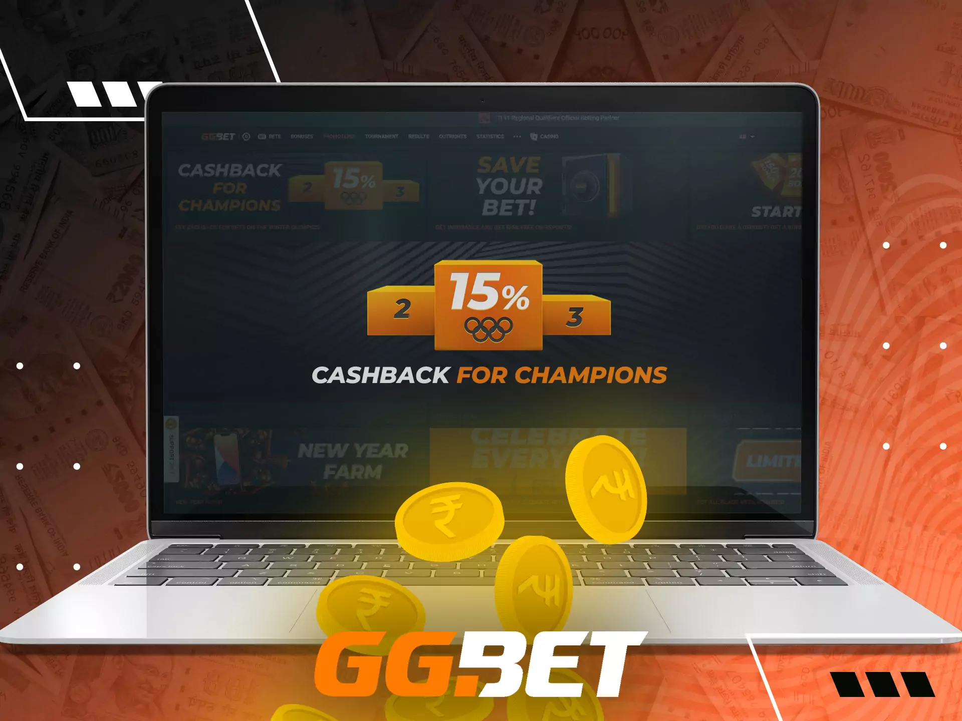 Besides bonuses, you can count on cashback from GGBet.