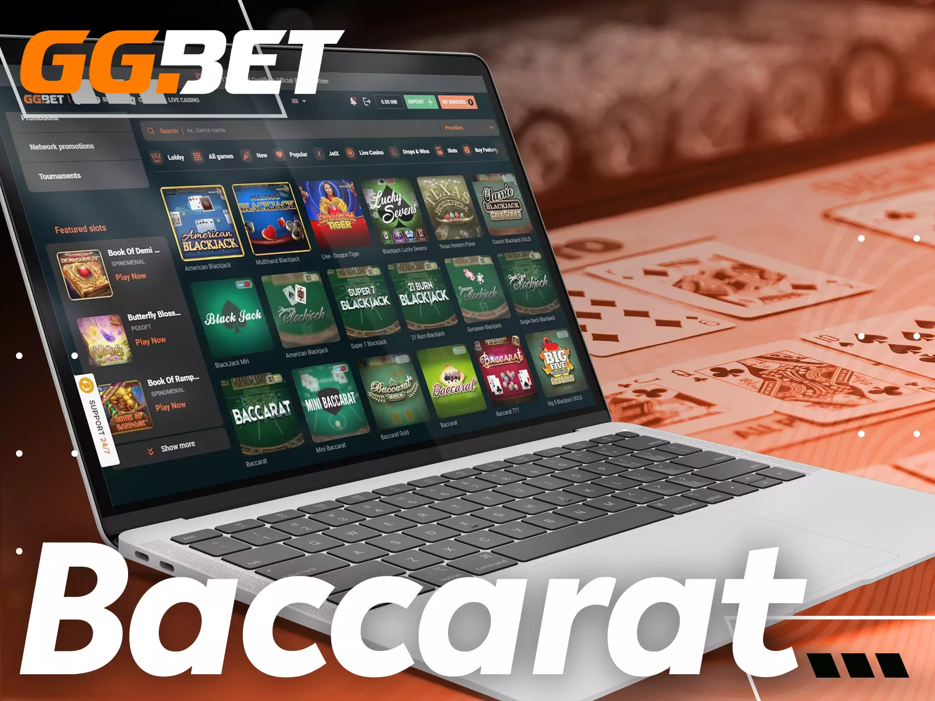 On GGBet, you can play baccarat both in online and in live casino.