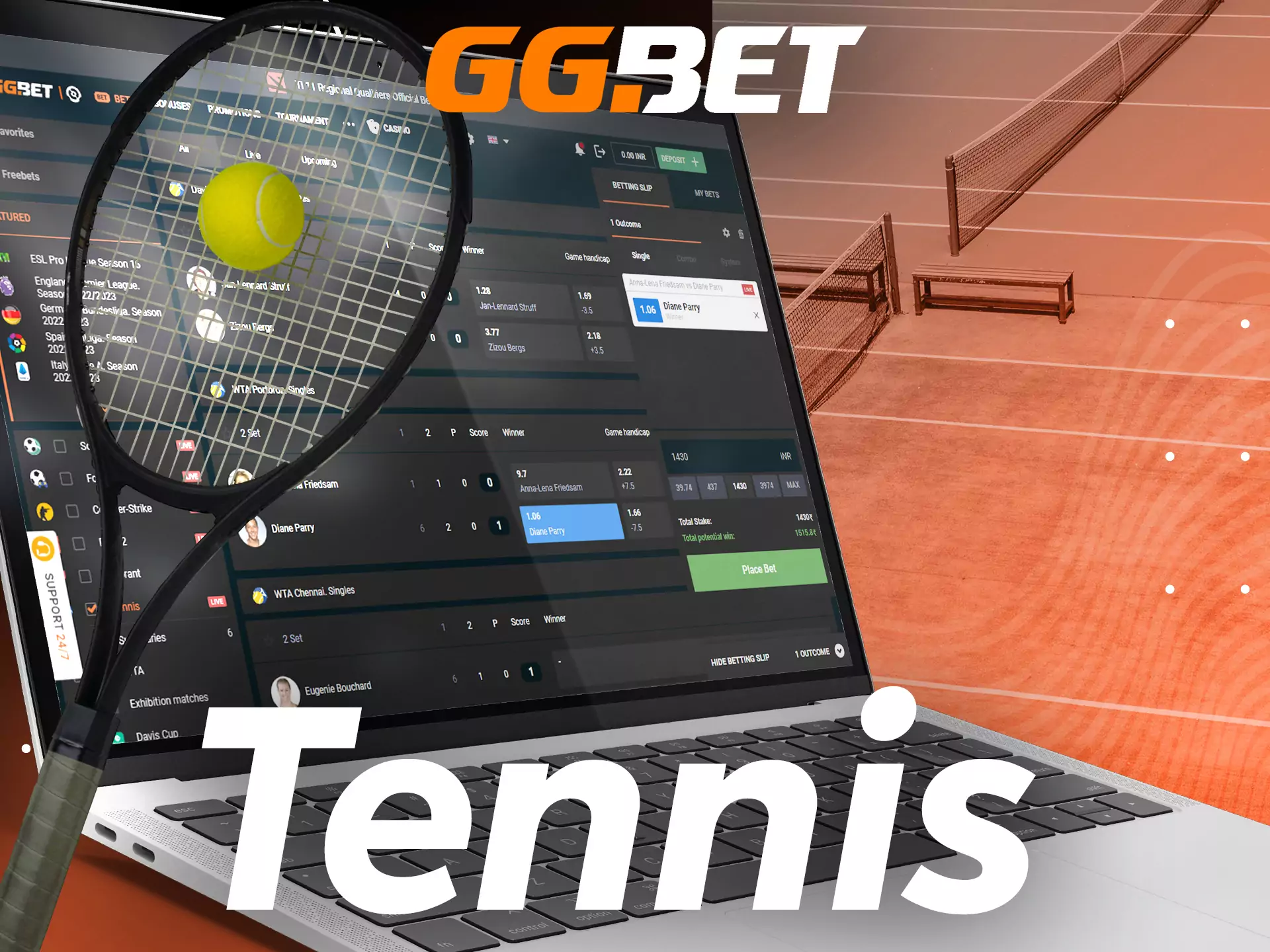 Betting on tennis matches is also popular at GGBet.