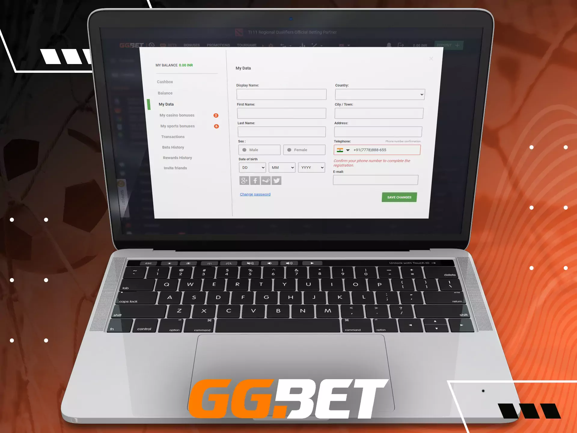 Verify your GGBet betting account to be allowed to use all the features of the site.