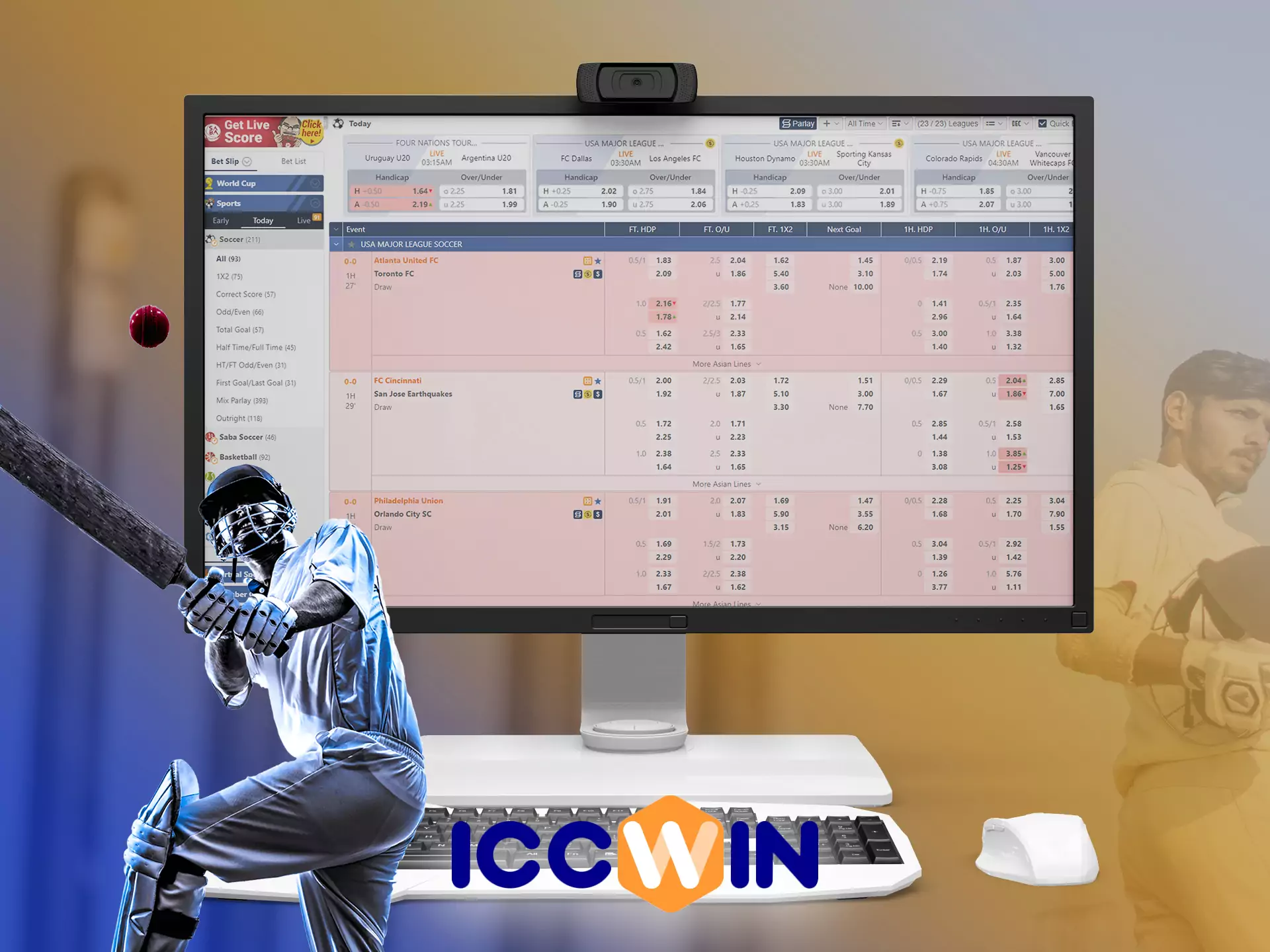 The ICCWin website has a simple design, a wide range of events and high odds.