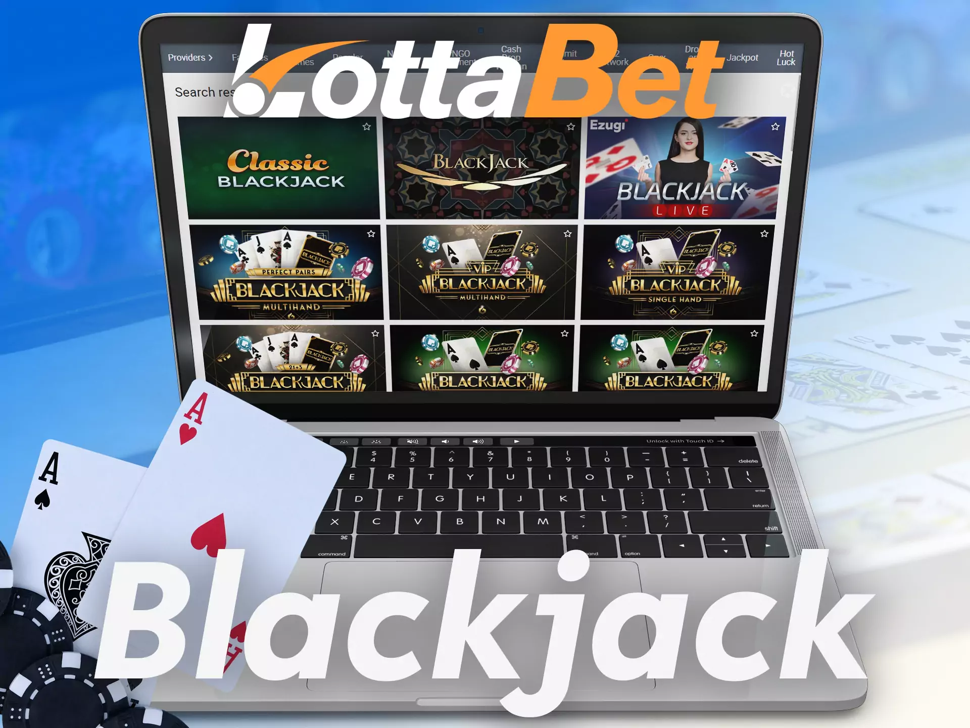 Among the card games of Lottabet, there is also blackjack.