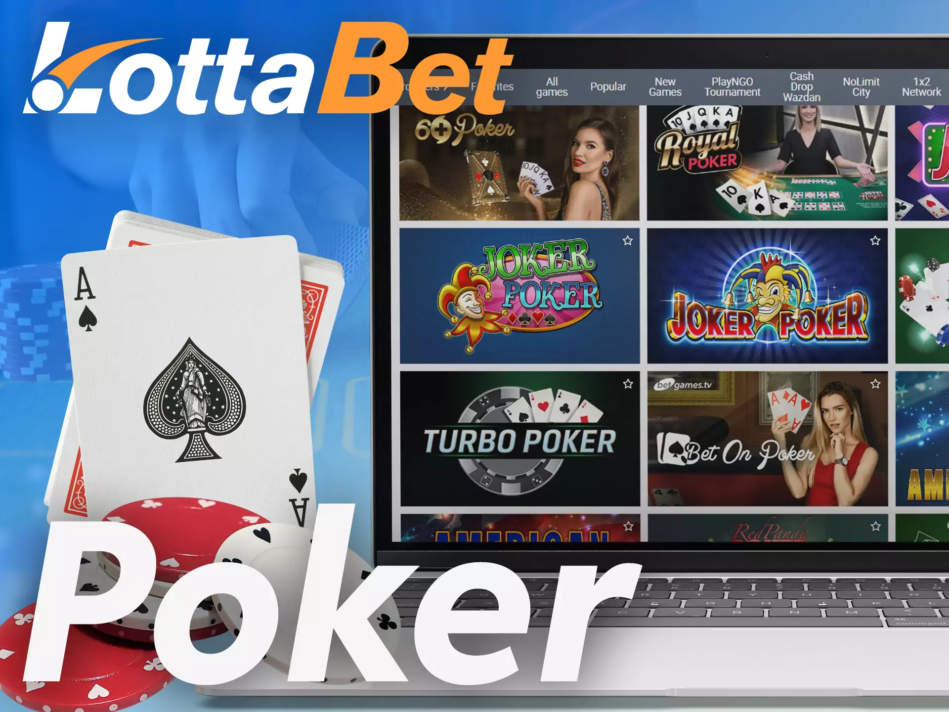 Casino fans of Lottabet especially love Poker rooms.