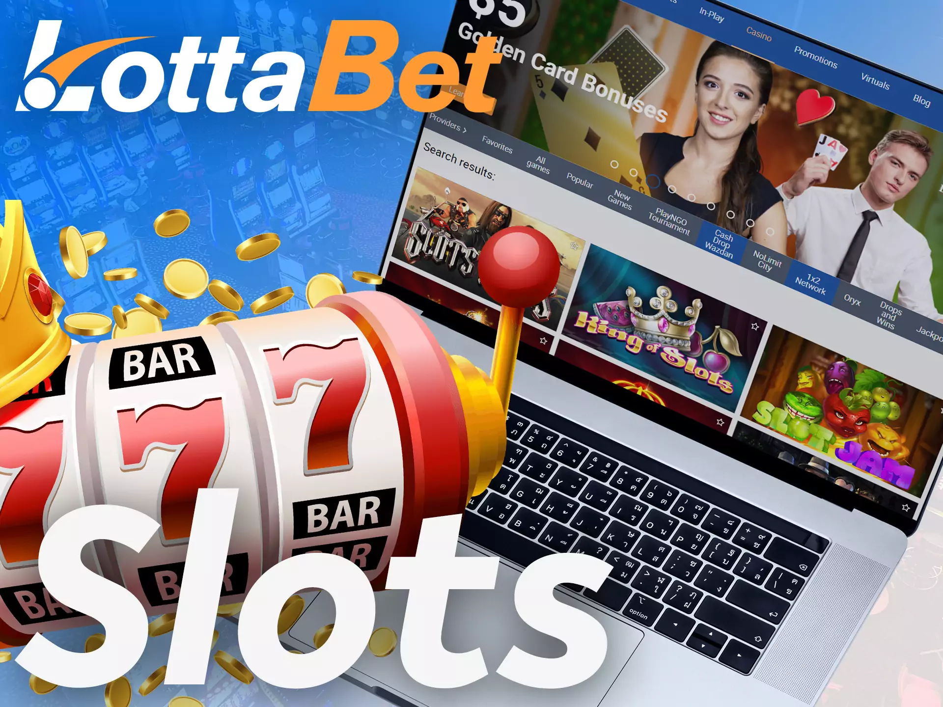 There are a lot of colourful and exciting slot games in the Lottabet Online Casino.
