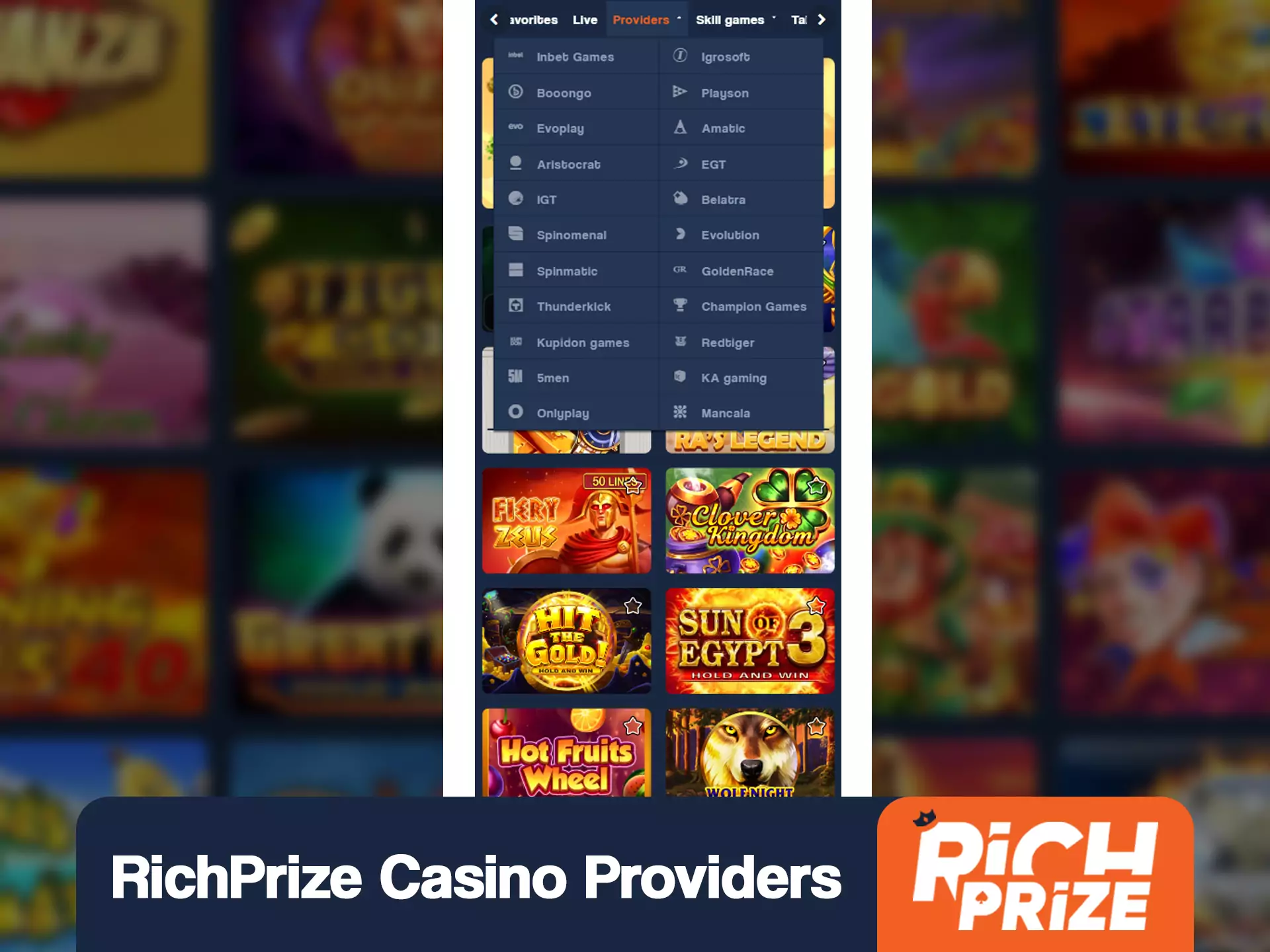 Try to find your favourite casino game among all of the providers.