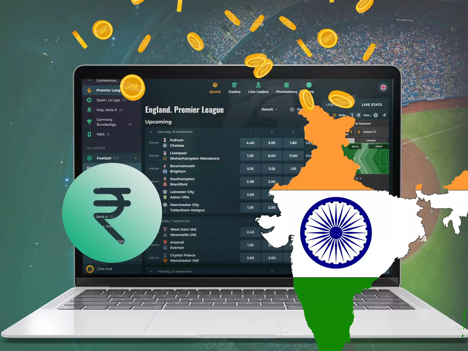 On Rokubet, you can both deposit and withdraw Indian rupees.