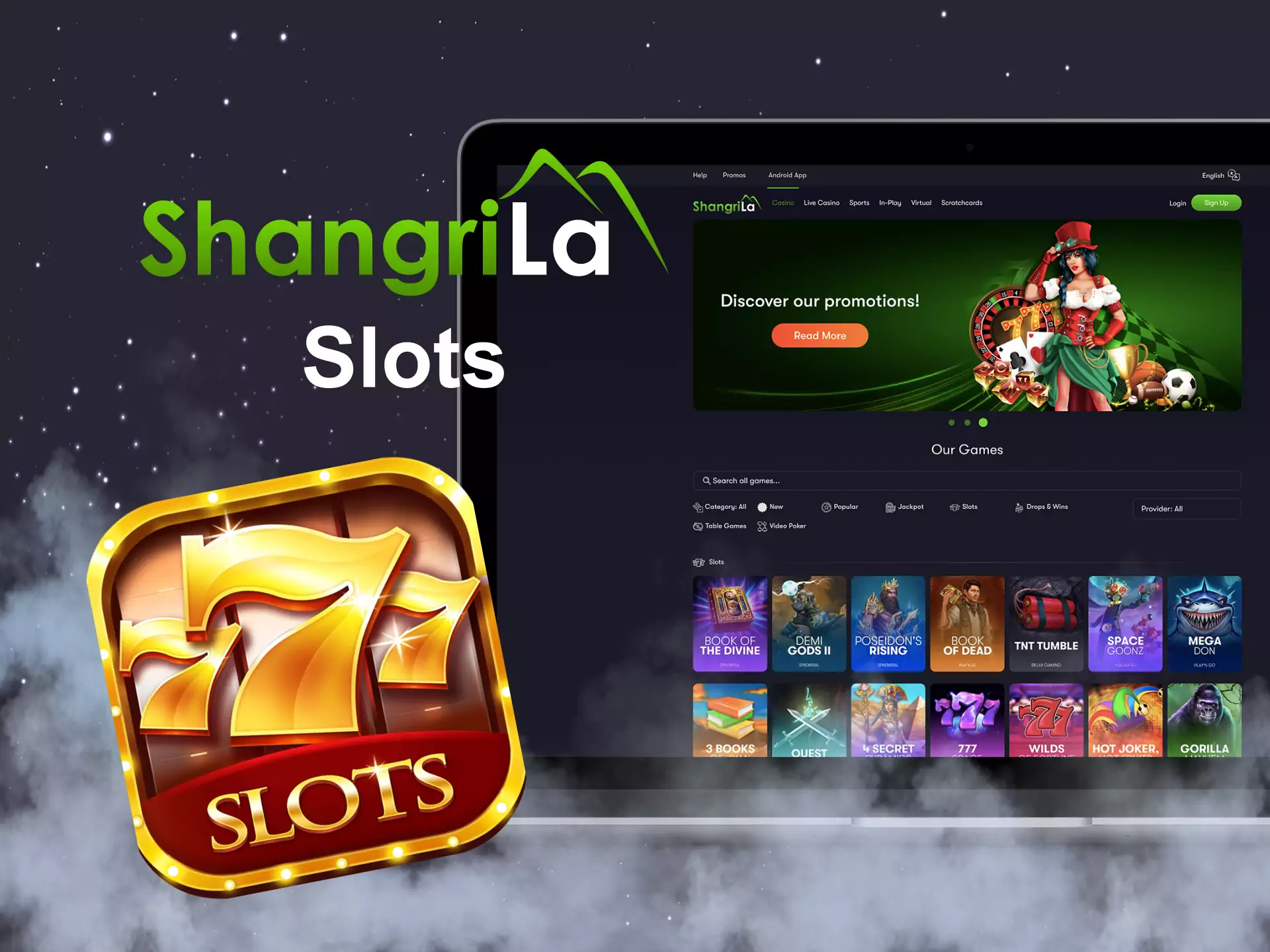 At Shangri La, you can play colourful online slots.