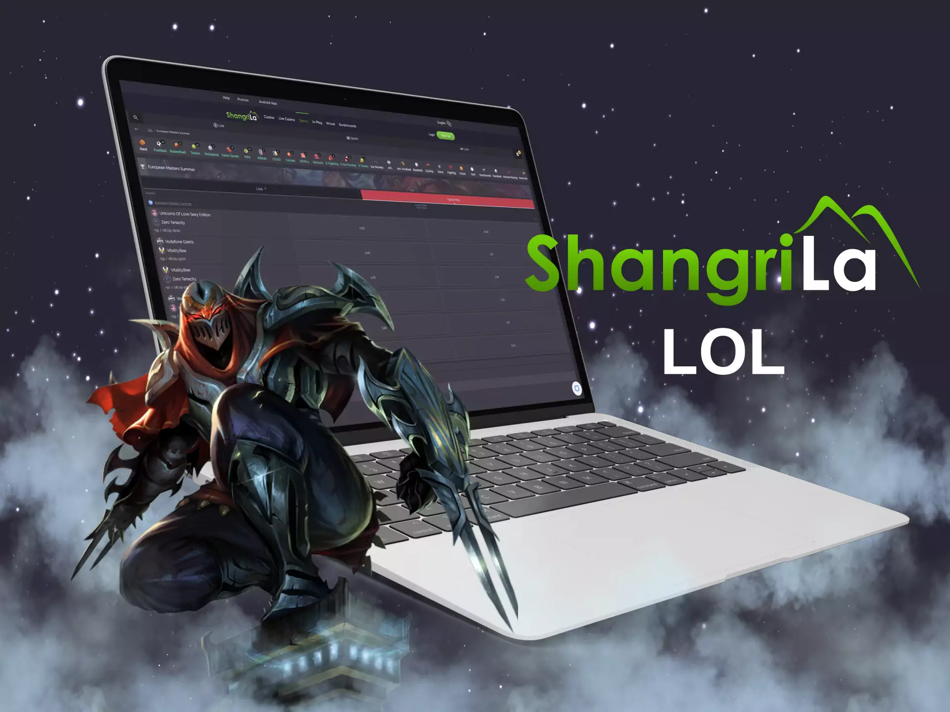 You can bet on the League of Legends events at Shangri La.