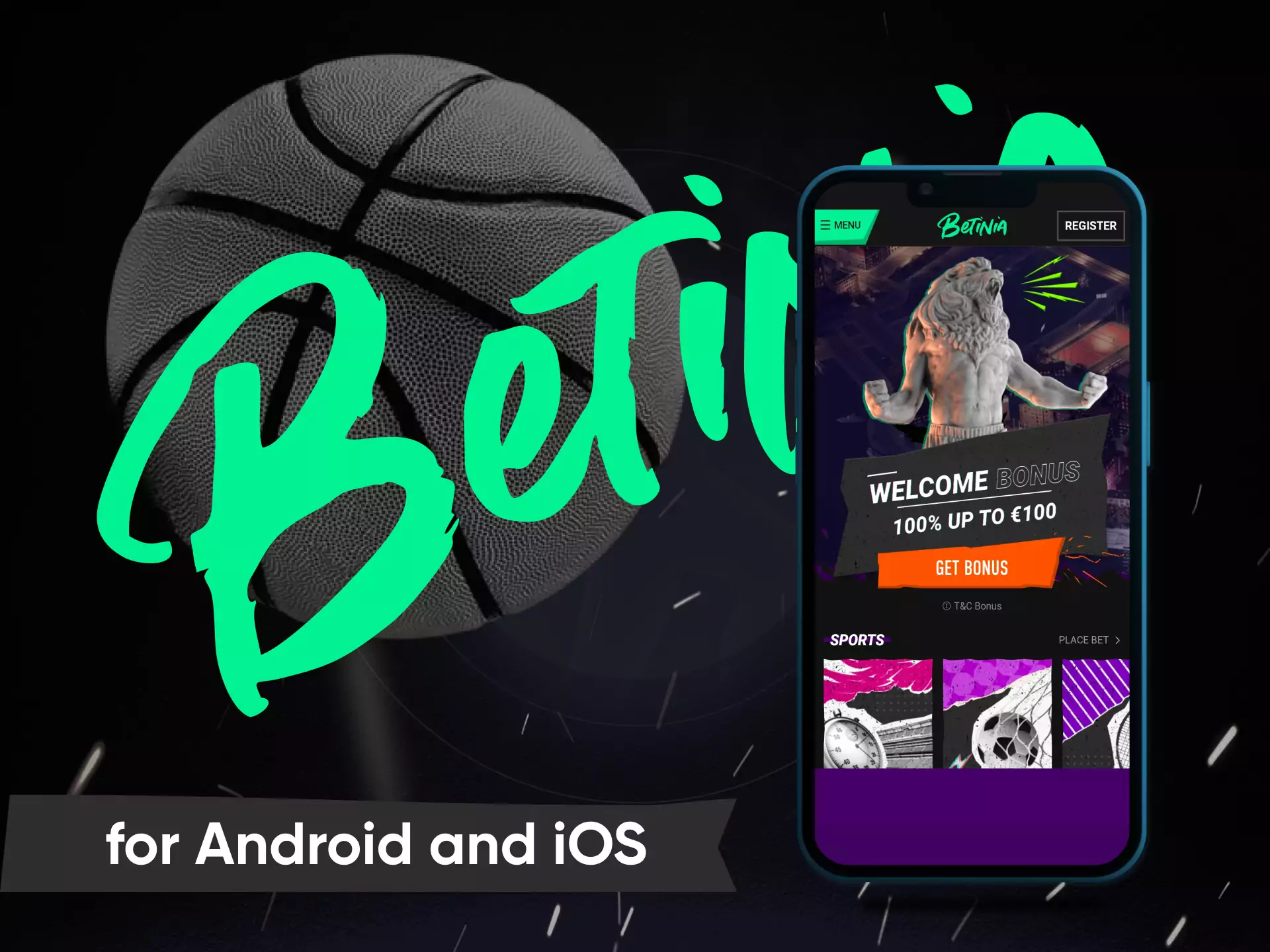 On Android and iOS devices, place bets on Betinia from a mobile browser.