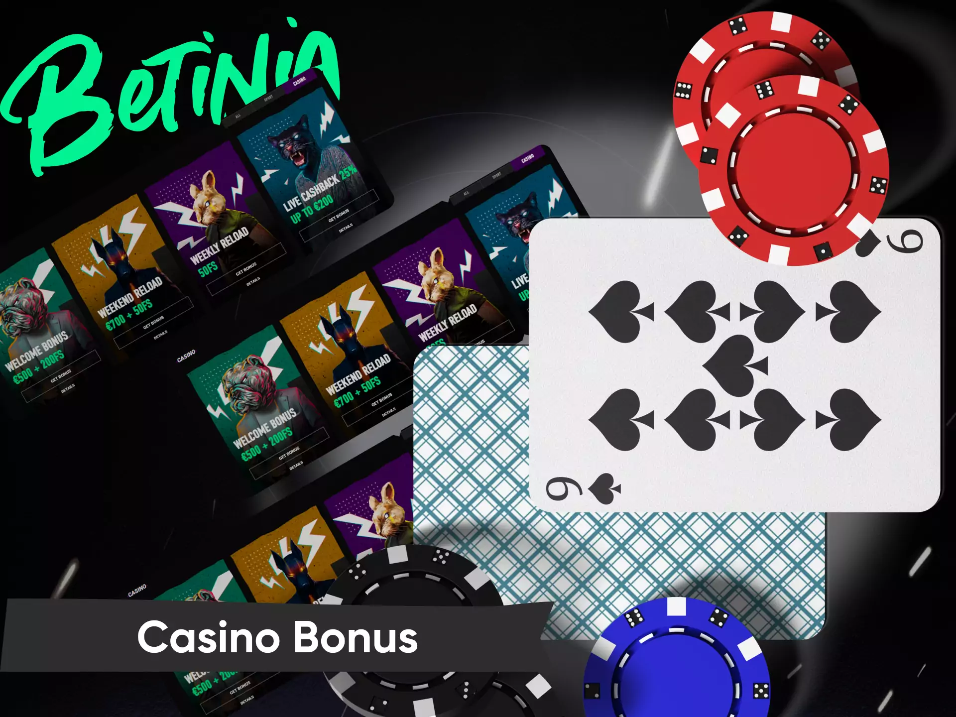 New users of Betinia get a welcome casino bonus from the bookmaker.