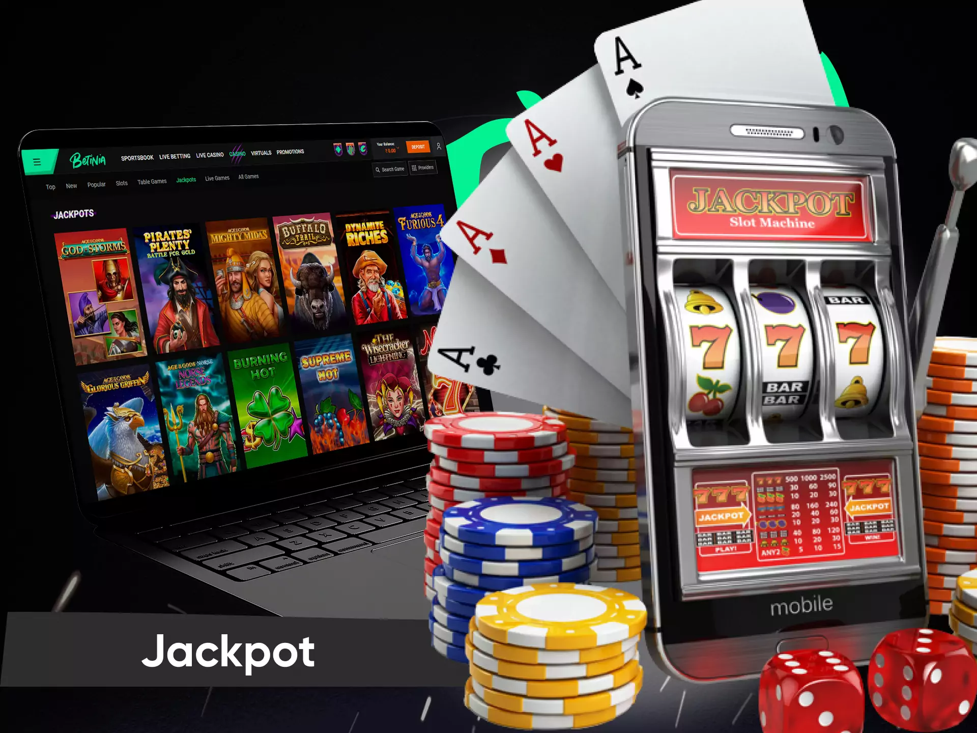 In the Betinia Casino, you can play a jackpot game.