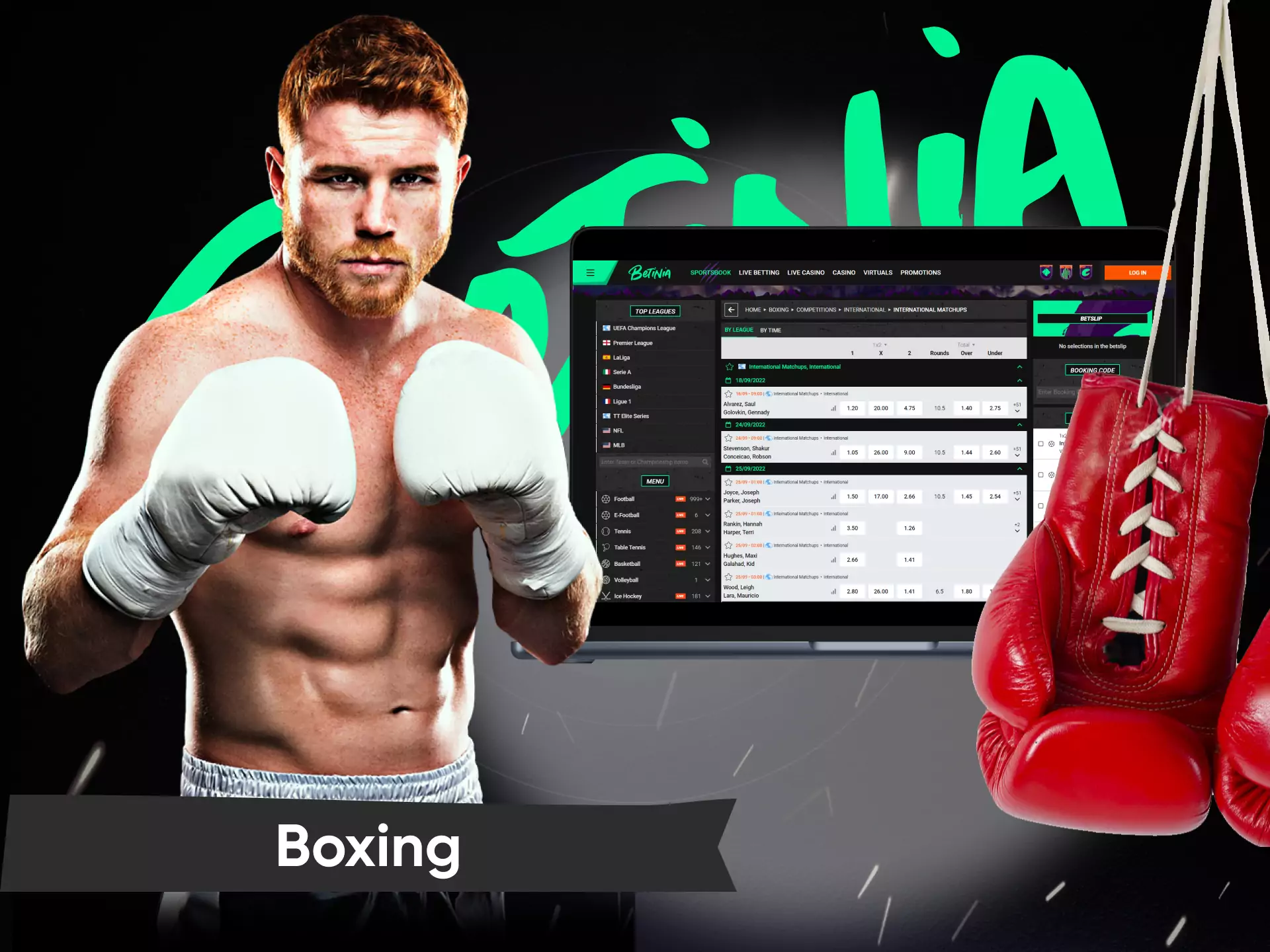 Betting on boxing fights attract fans among users of Betinia.