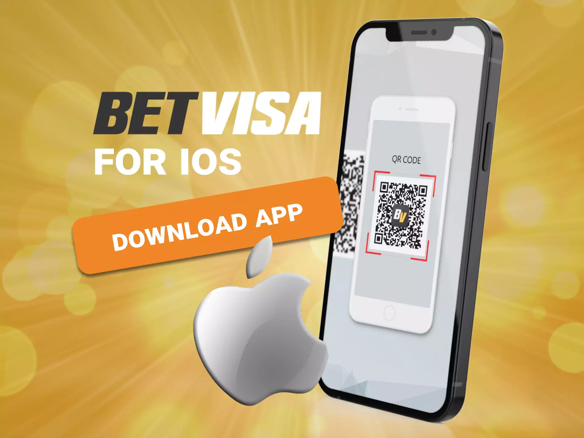 The QR code on the mobile site has a link to the Betvisa iOS app.