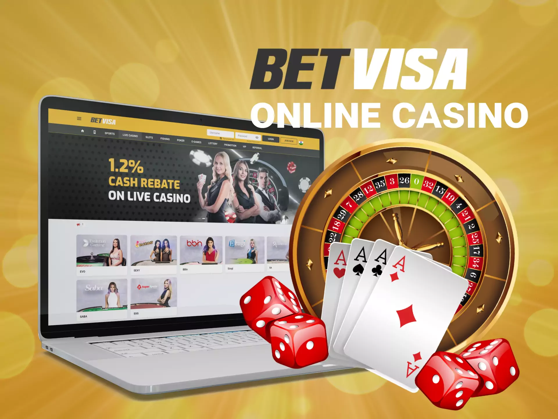 Among Betvisa entertainment you also find an Online Casino.