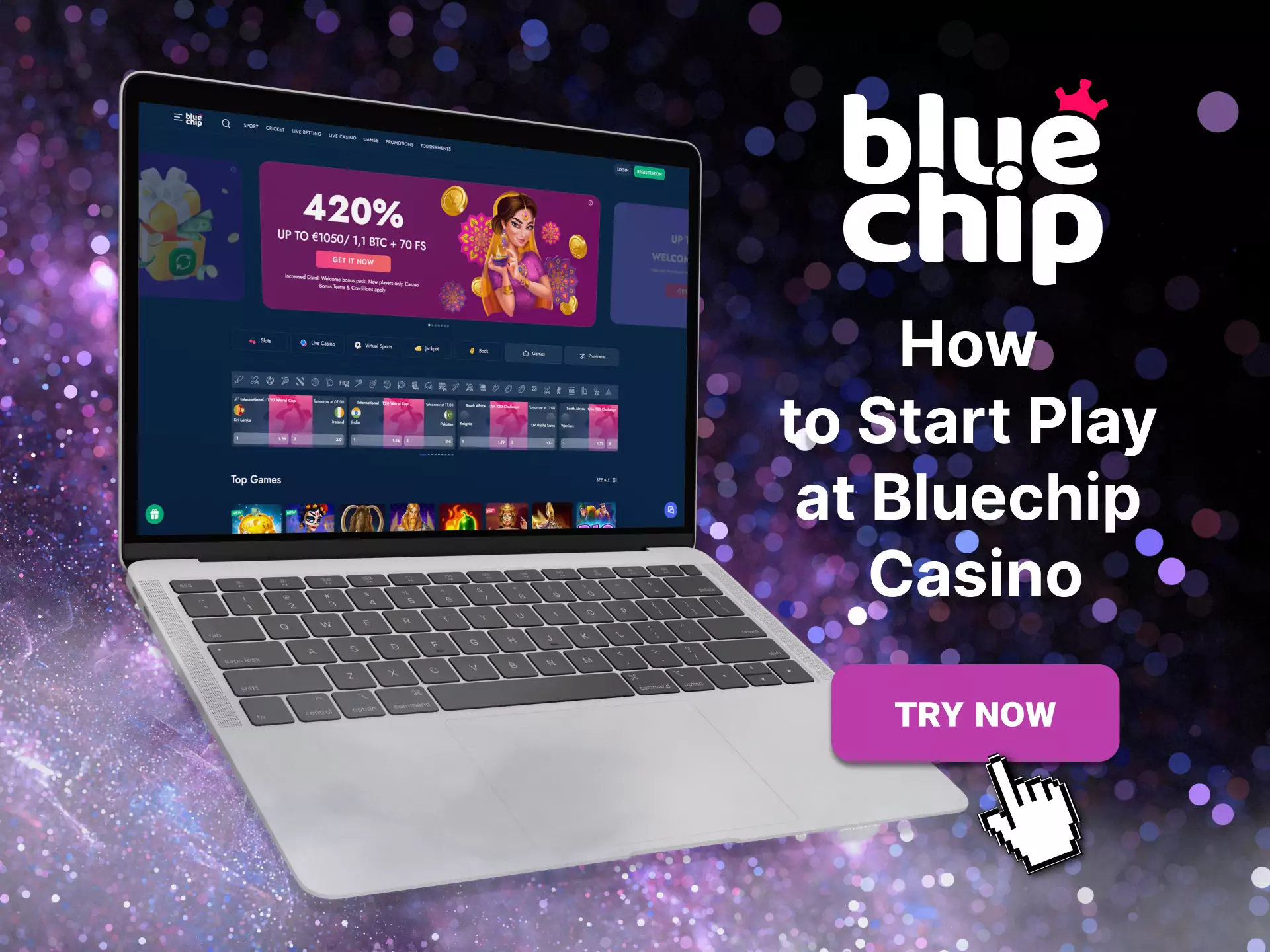 Read these instructions to start playing at Bluechip Casino.