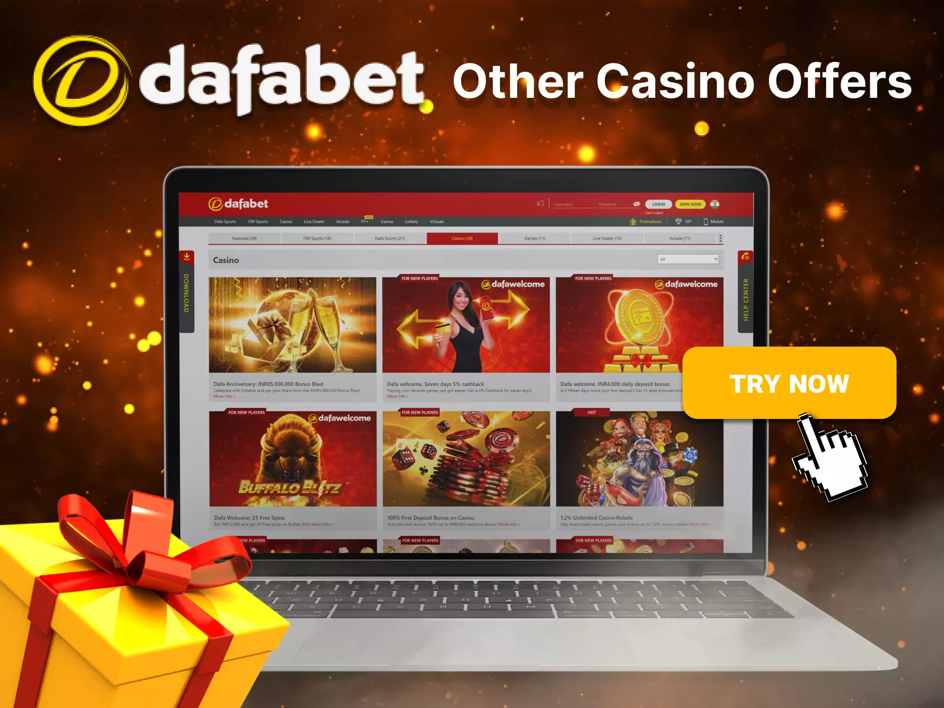 Try all the offers and bonuses from Dafabet.