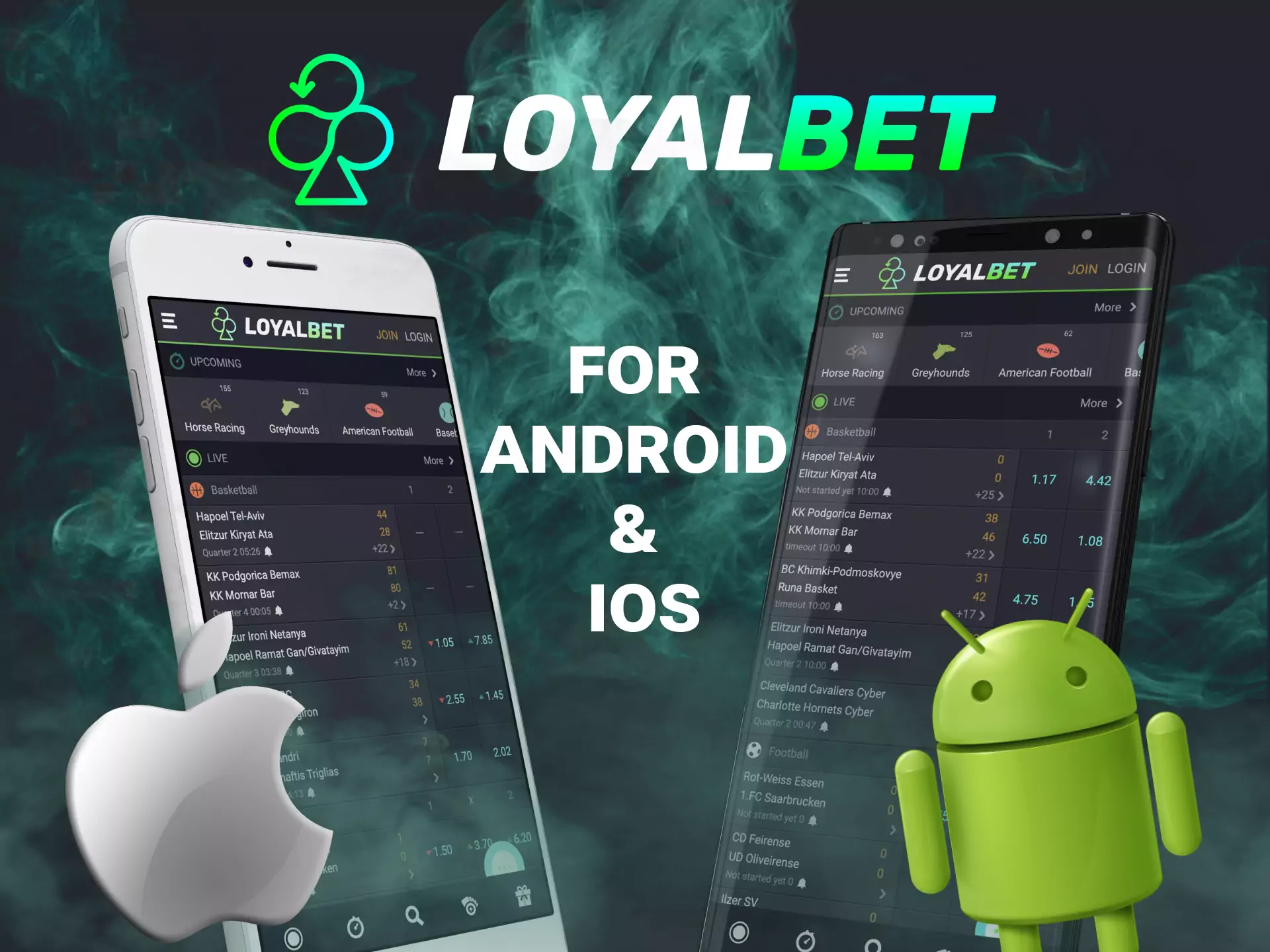 Loyalbet mobile website works great on Android and iOS.