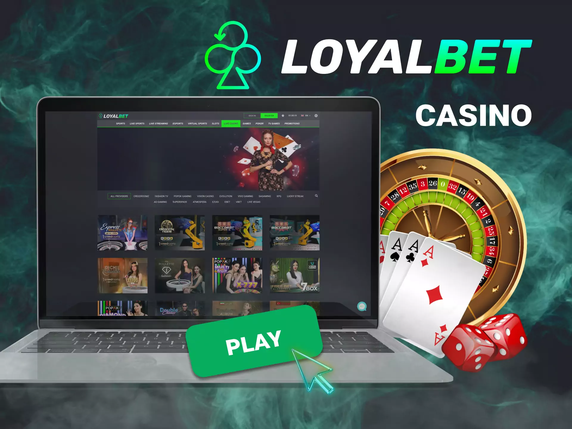 On Loyalbet, you can play casino games.