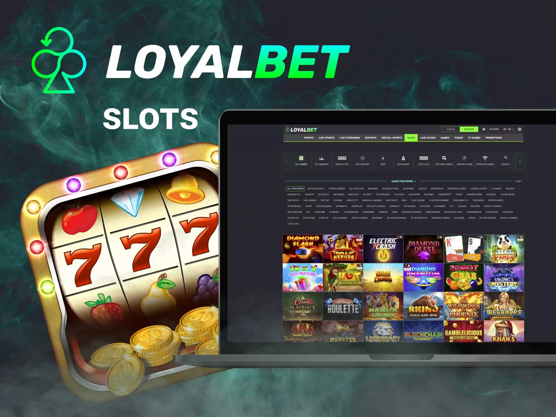 In the Loyalbet Online Casino, there are lots of colourful slots.